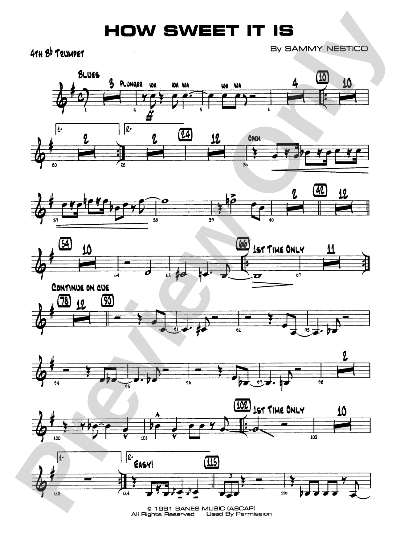 How Sweet It Is: 4th B-flat Trumpet