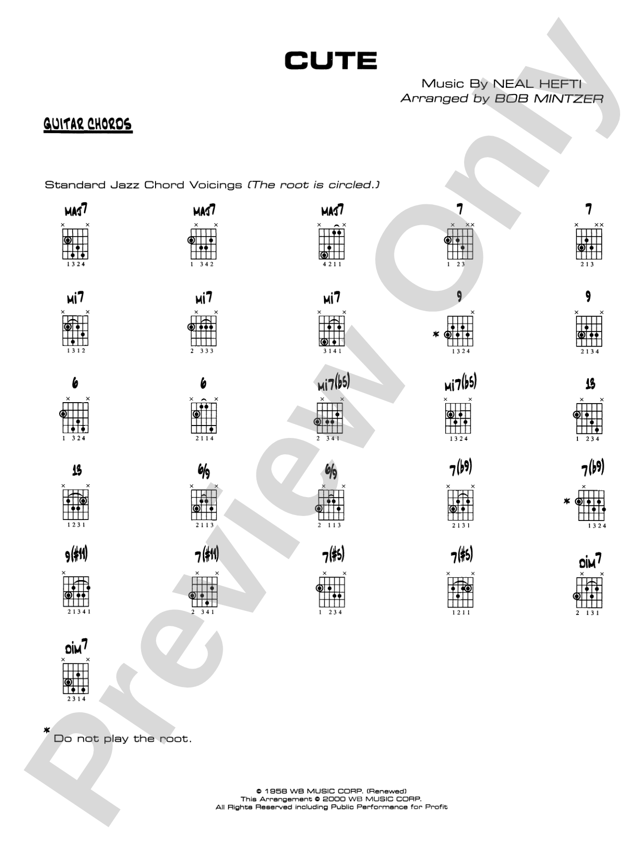 Cute: Guitar Chords