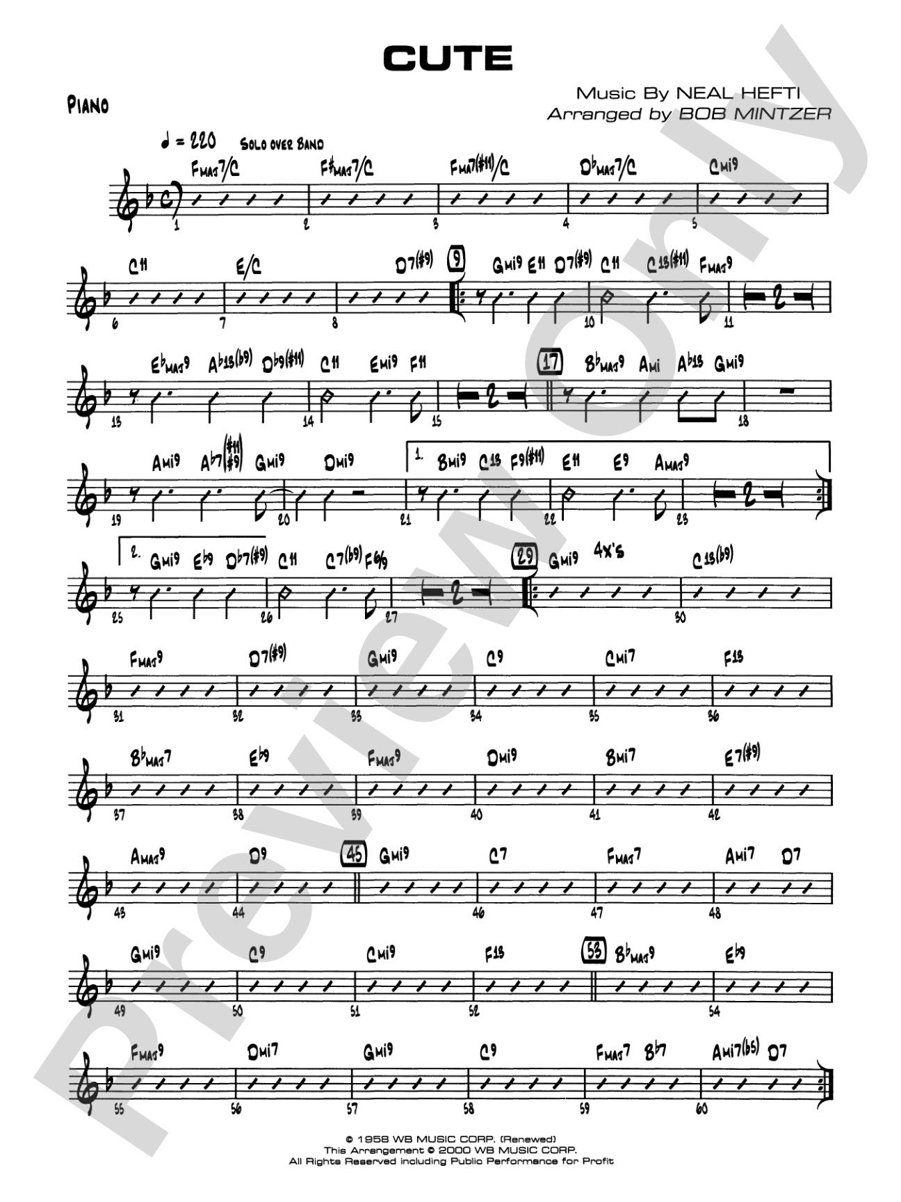 Cute: Piano Accompaniment