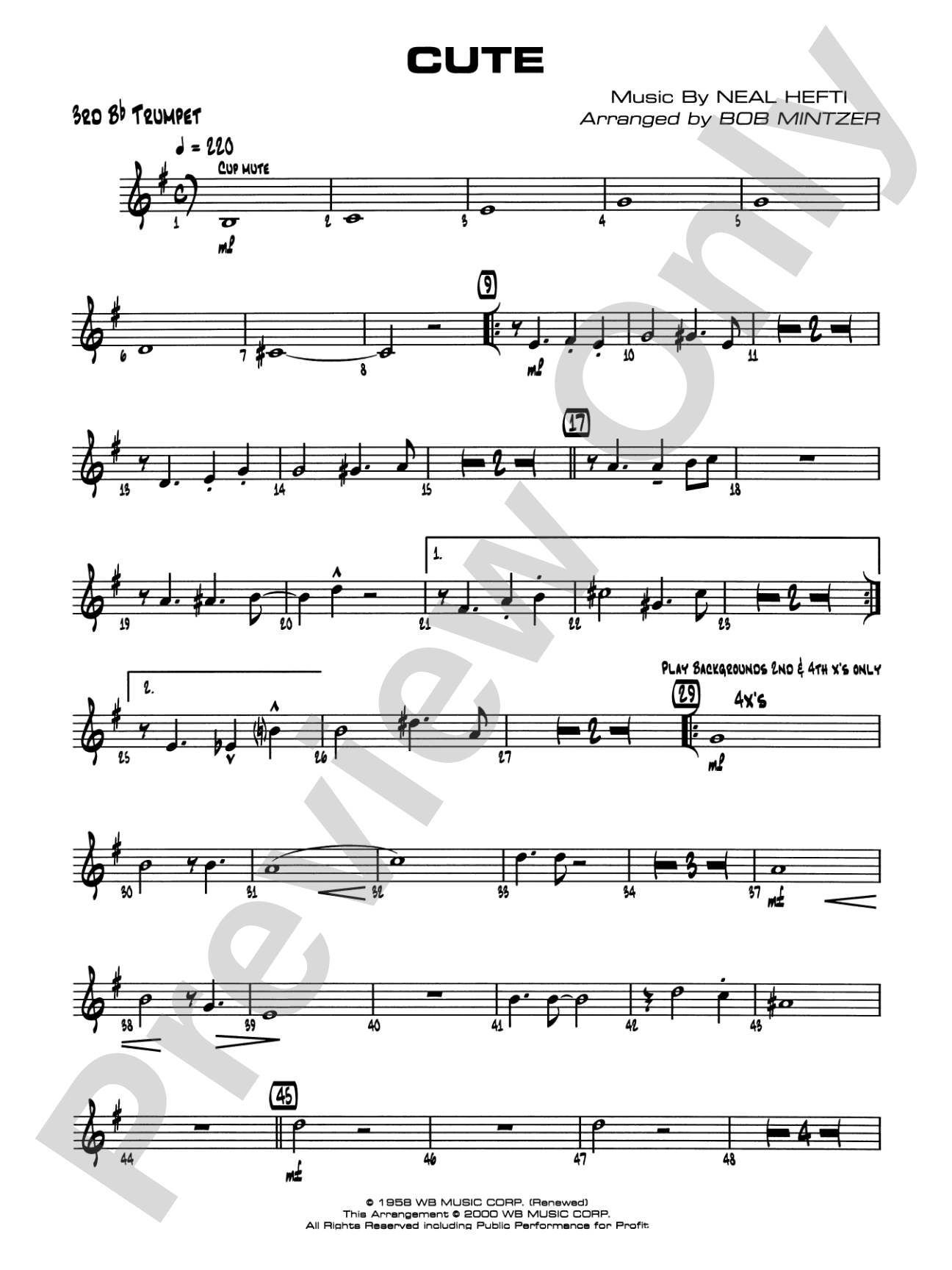 Cute: 3rd B-flat Trumpet