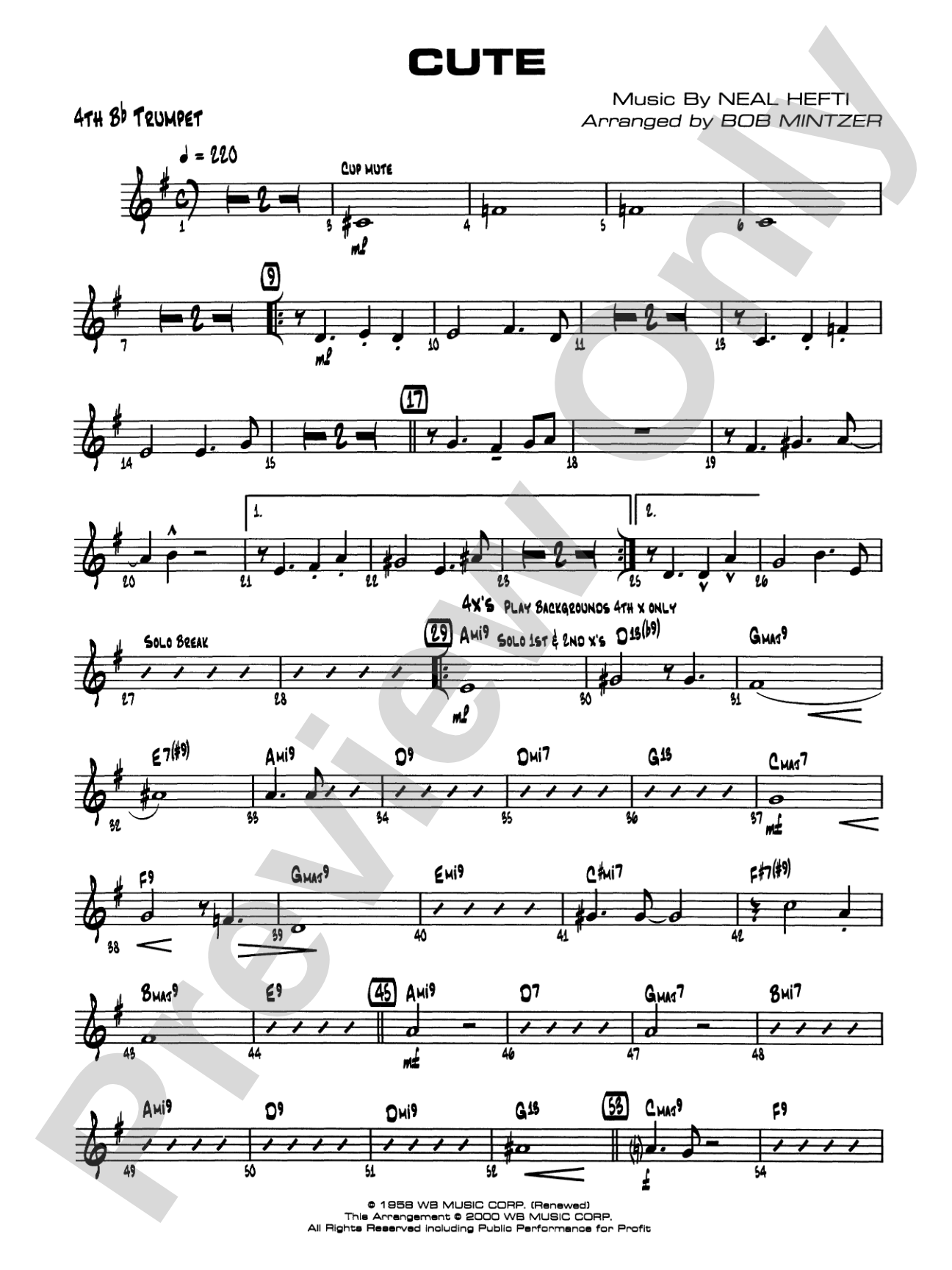 Cute: 4th B-flat Trumpet