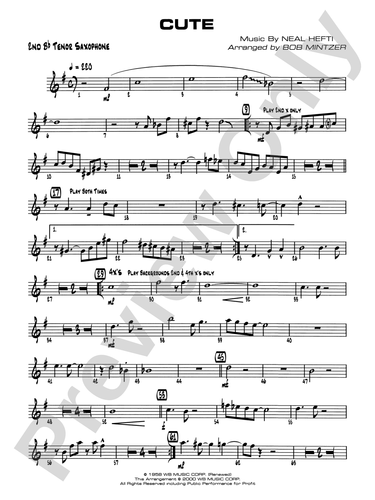 Cute: 2nd B-flat Tenor Saxophone