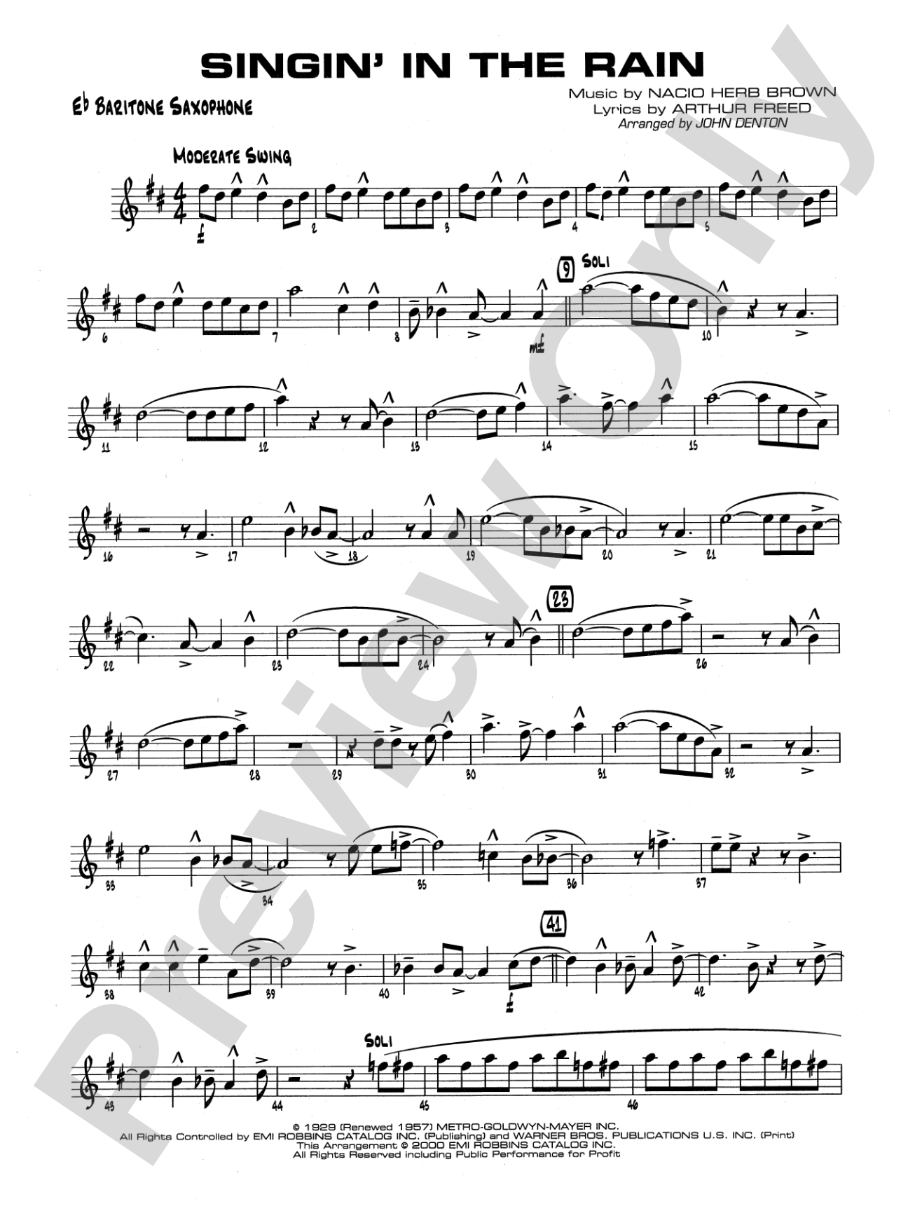 Singin' in the Rain: E-flat Baritone Saxophone