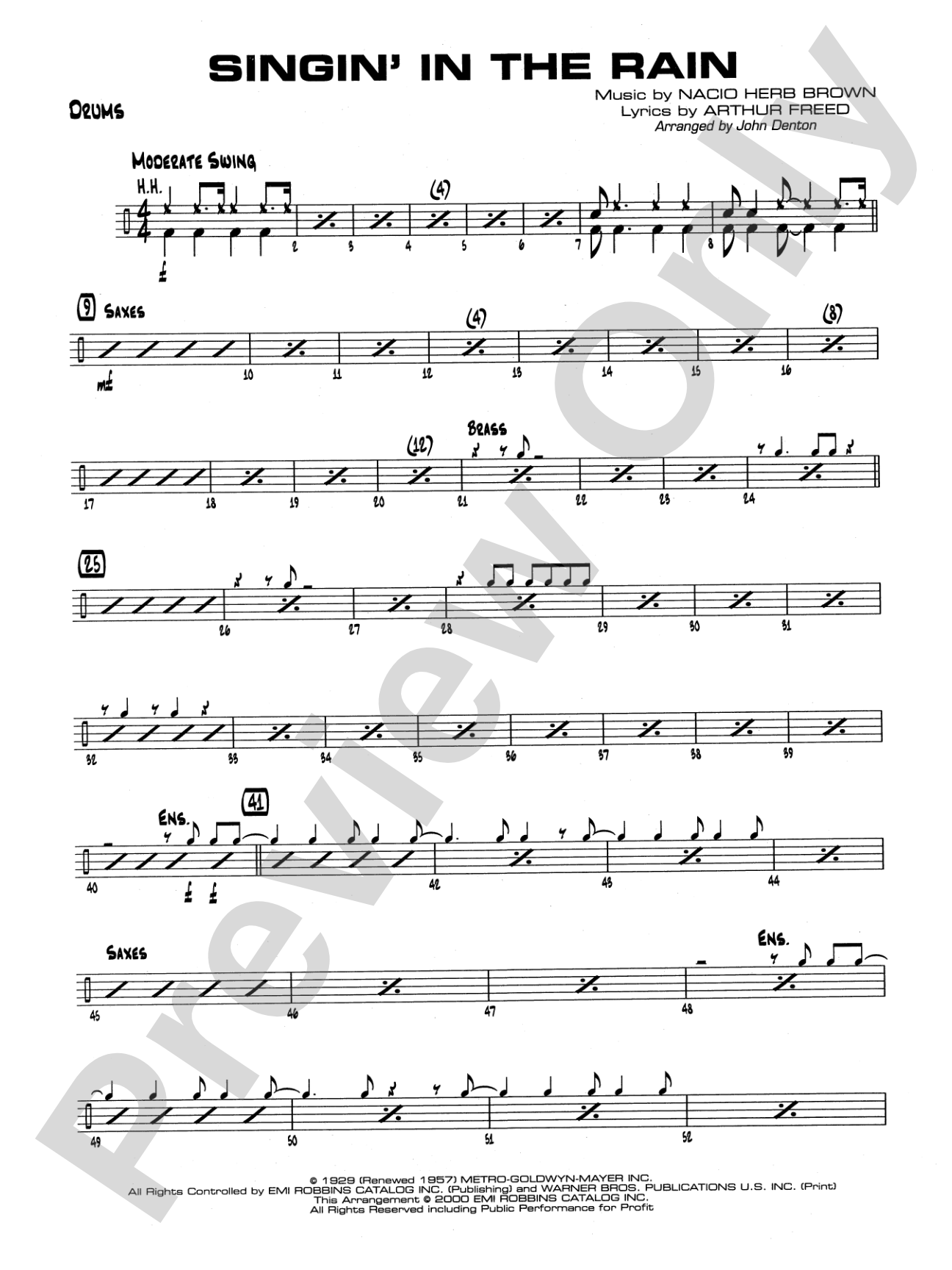 Singin' in the Rain: Drums