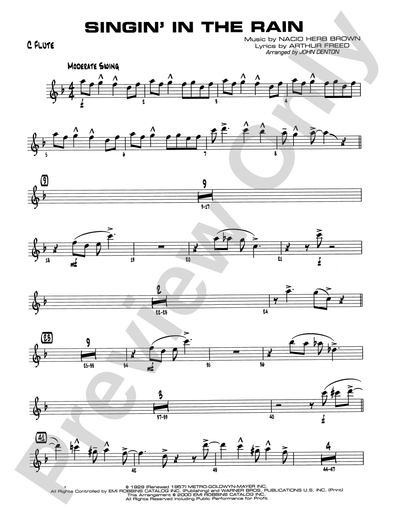 Singin' in the Rain: Flute