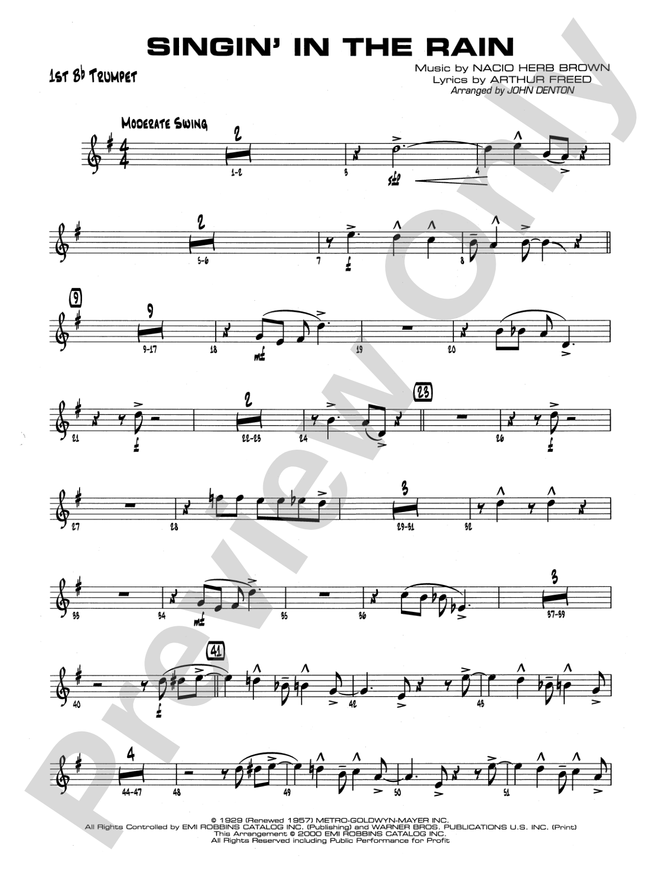 Singin' in the Rain: 1st B-flat Trumpet