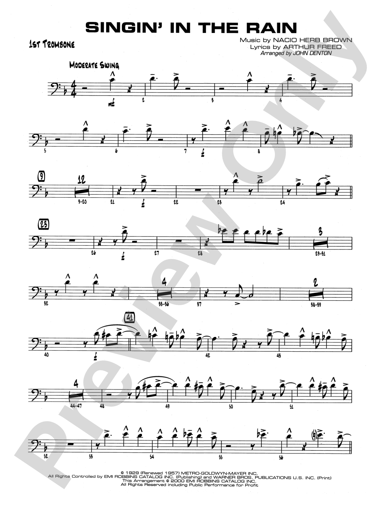 Singin' in the Rain: 1st Trombone