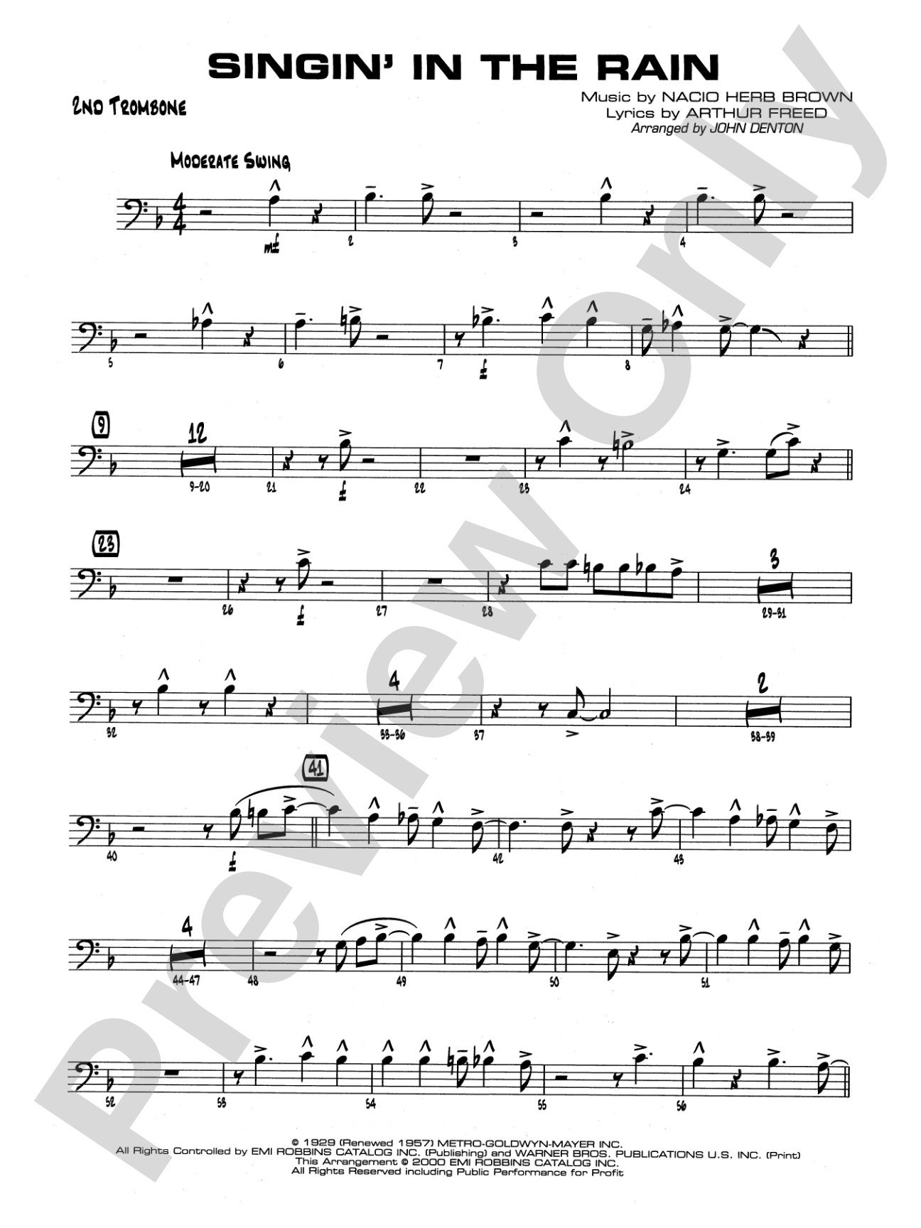 Singin' in the Rain: 2nd Trombone