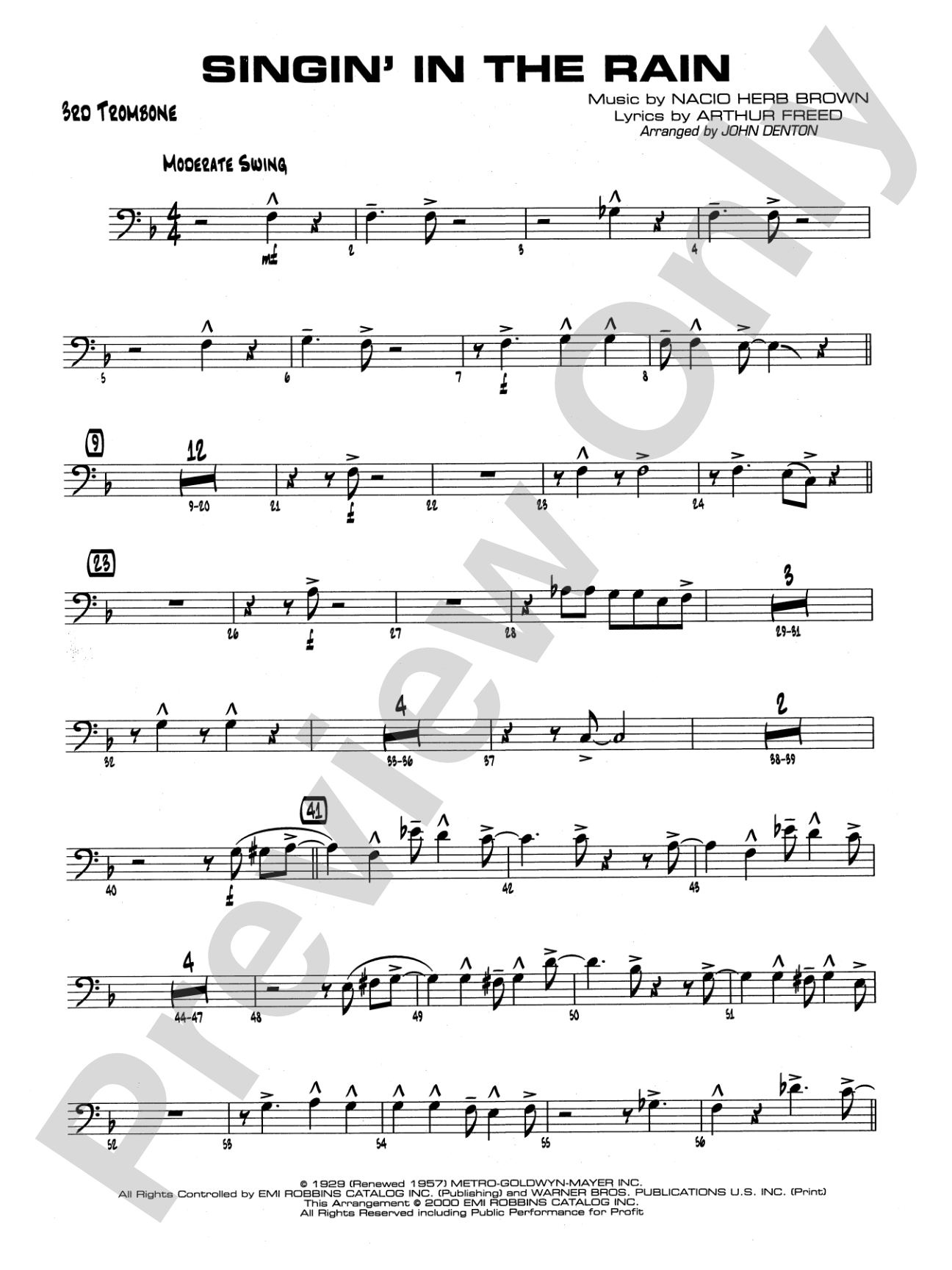 Singin' in the Rain: 3rd Trombone