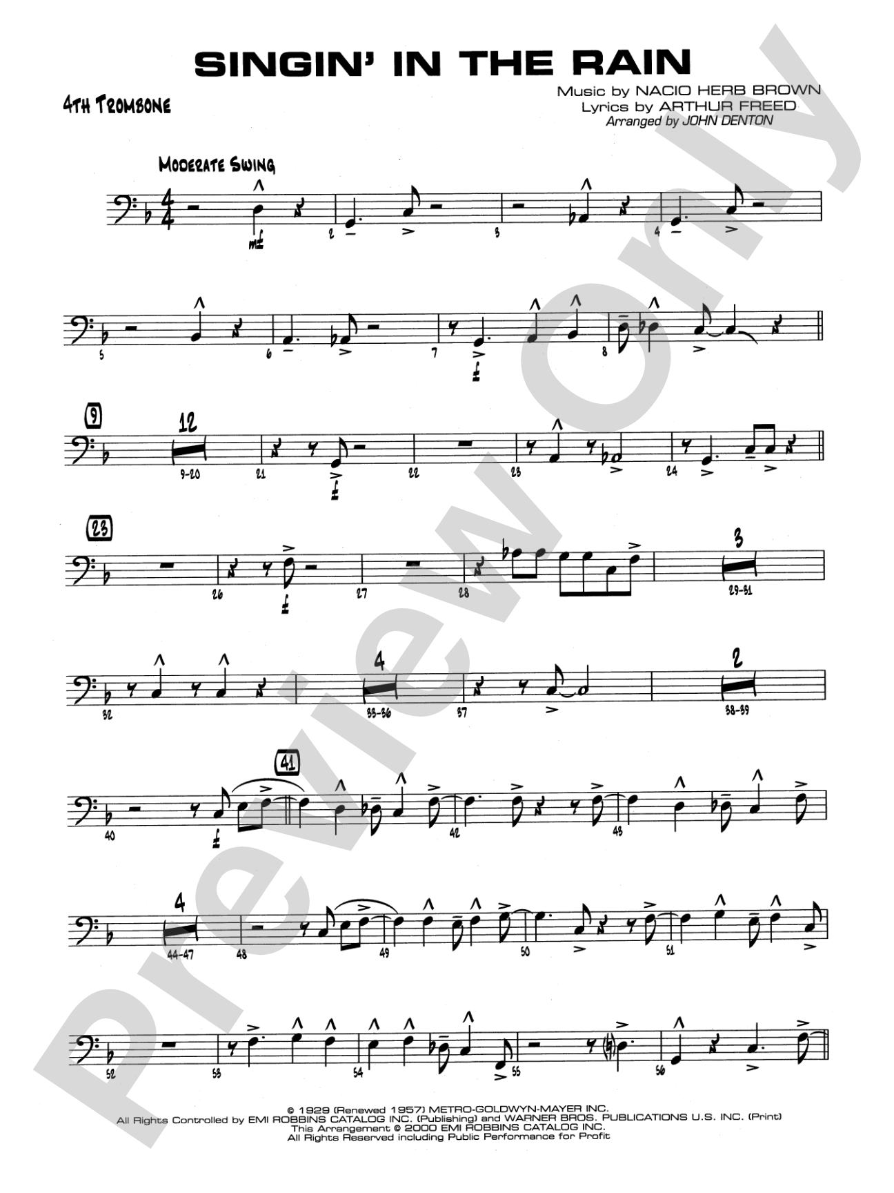 Singin' in the Rain: 4th Trombone