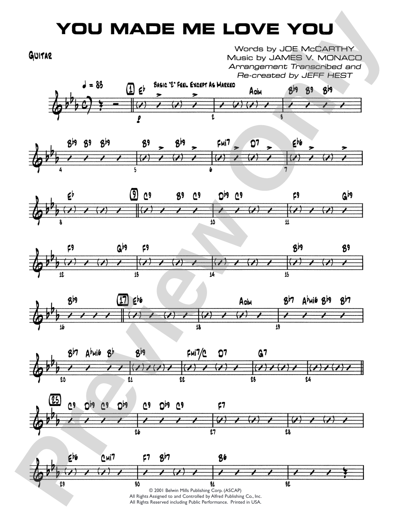 You Made Me Love You (I Didn't Want to Do It): Guitar
