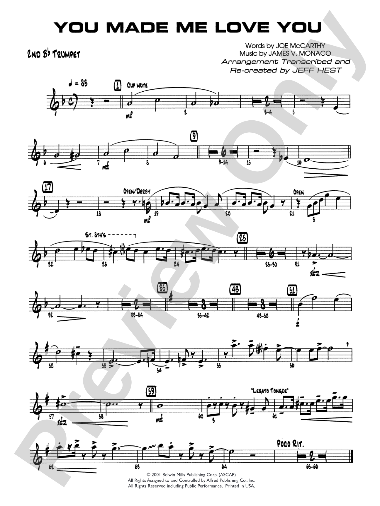 You Made Me Love You (I Didn't Want to Do It): 2nd B-flat Trumpet