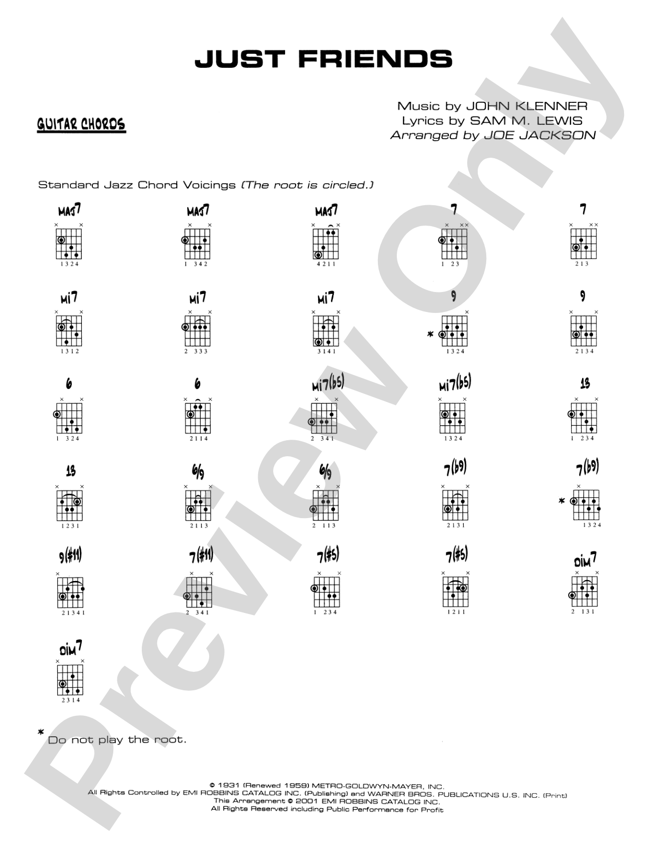 Just Friends: Guitar Chords