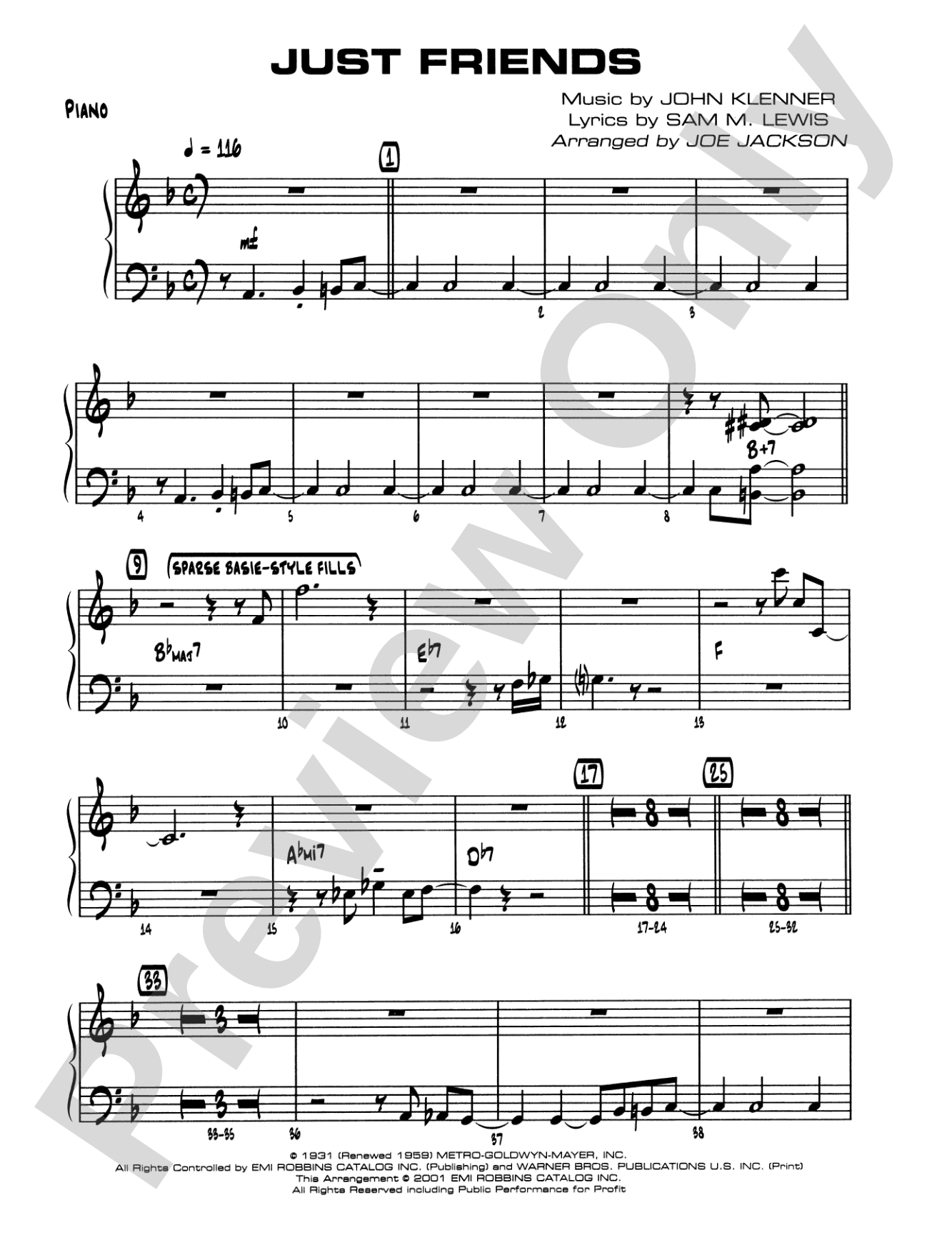 Just Friends: Piano Accompaniment