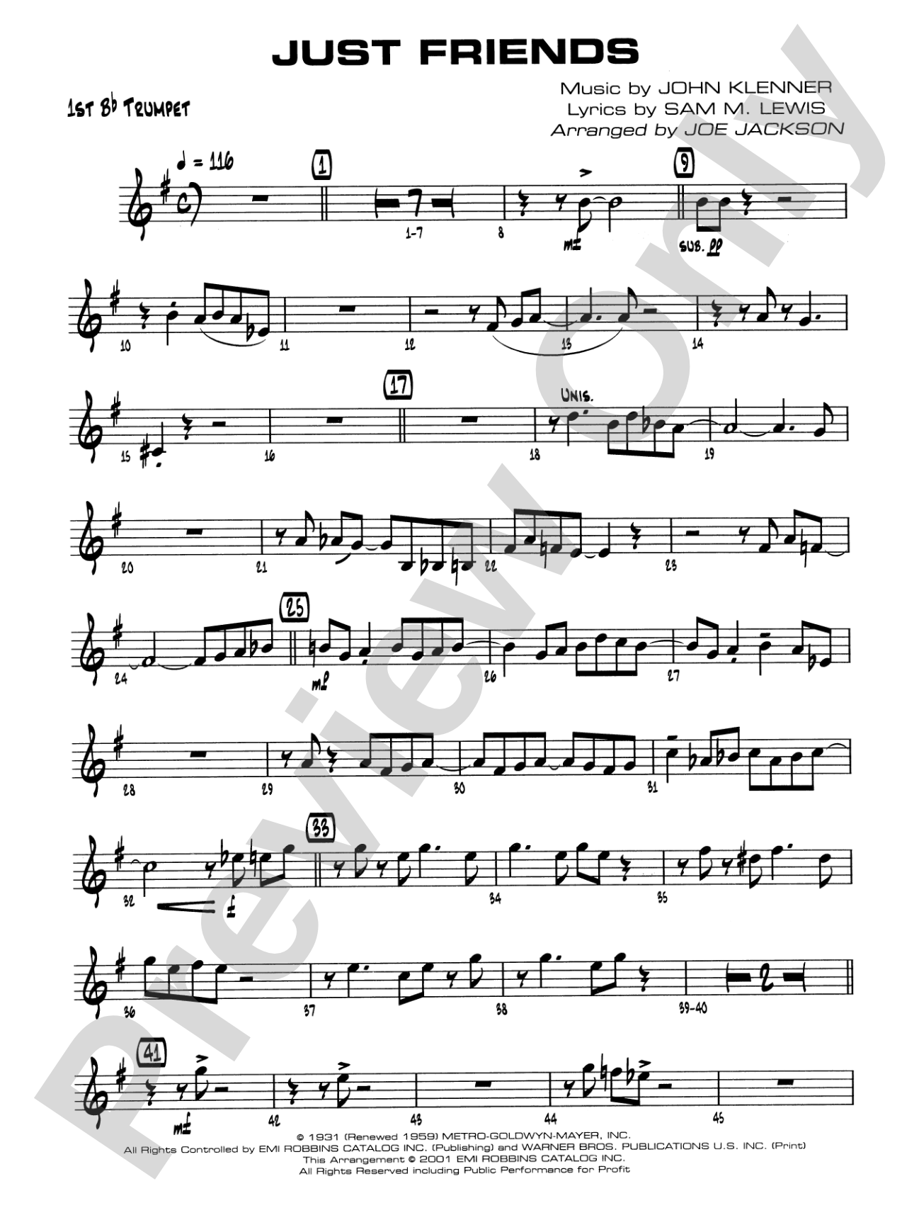 Just Friends: 1st B-flat Trumpet