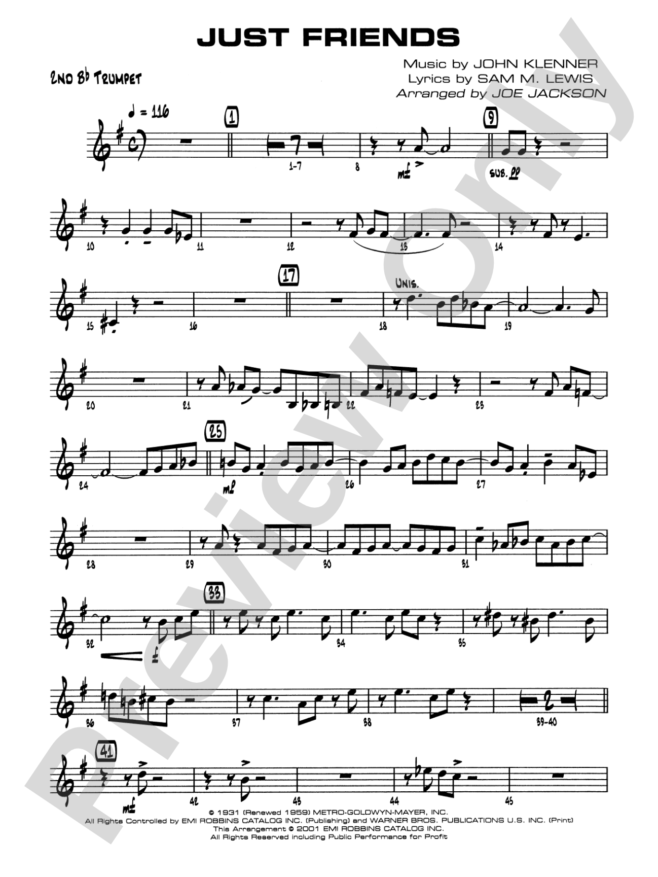 Just Friends: 2nd B-flat Trumpet