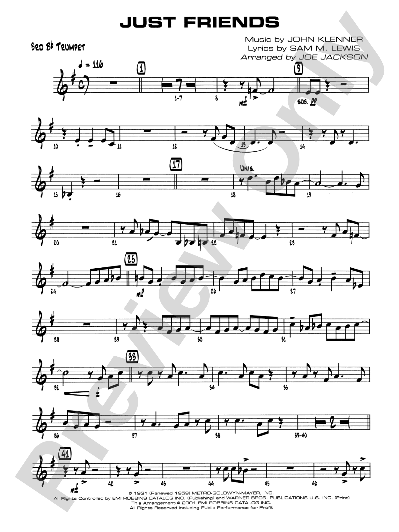 Just Friends: 3rd B-flat Trumpet
