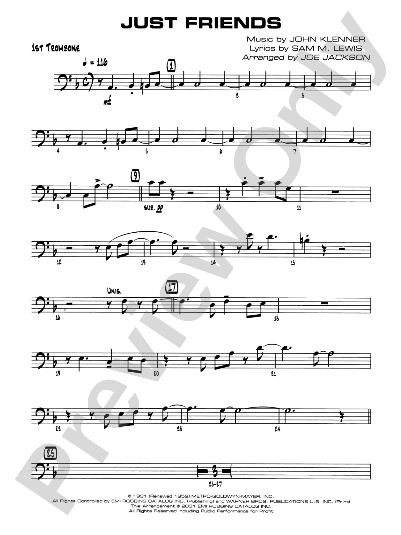 Just Friends: 1st Trombone