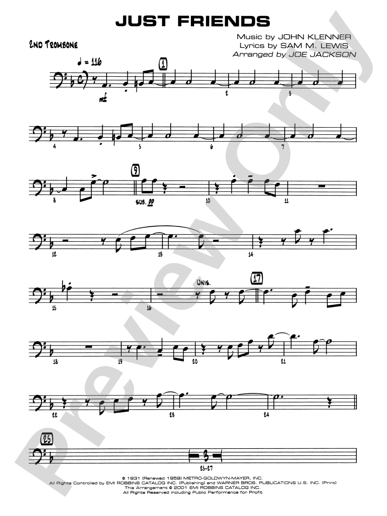 Just Friends: 2nd Trombone