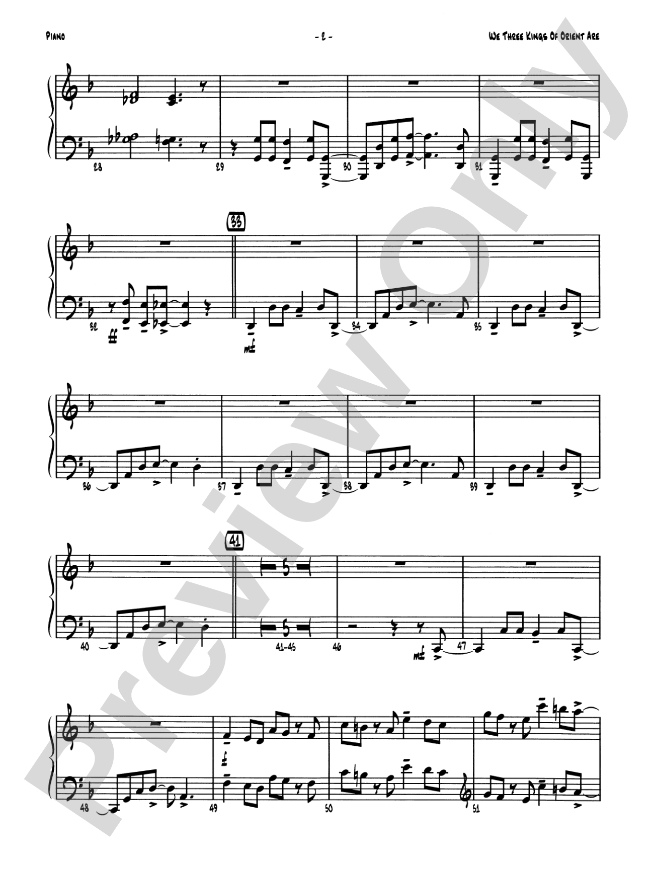 We Three Kings of Orient Are: Piano Accompaniment