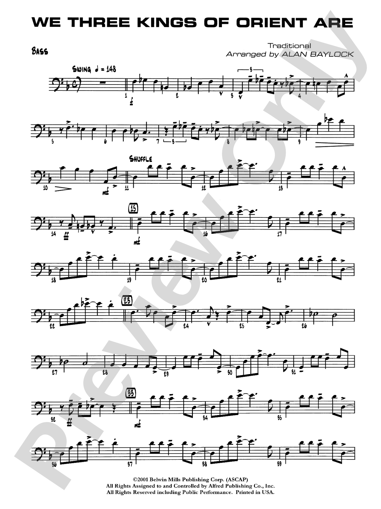 We Three Kings of Orient Are: String Bass