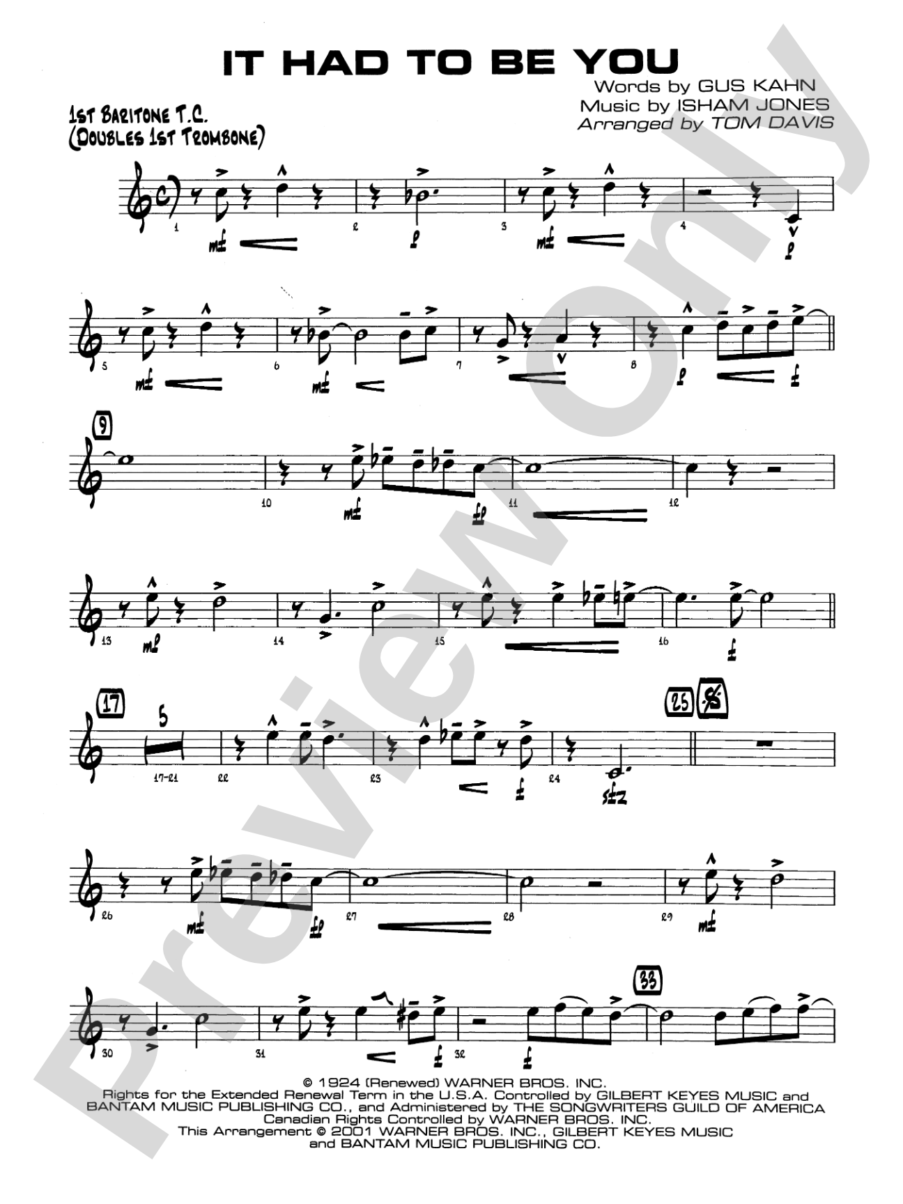 It Had to Be You: Baritone T.C.