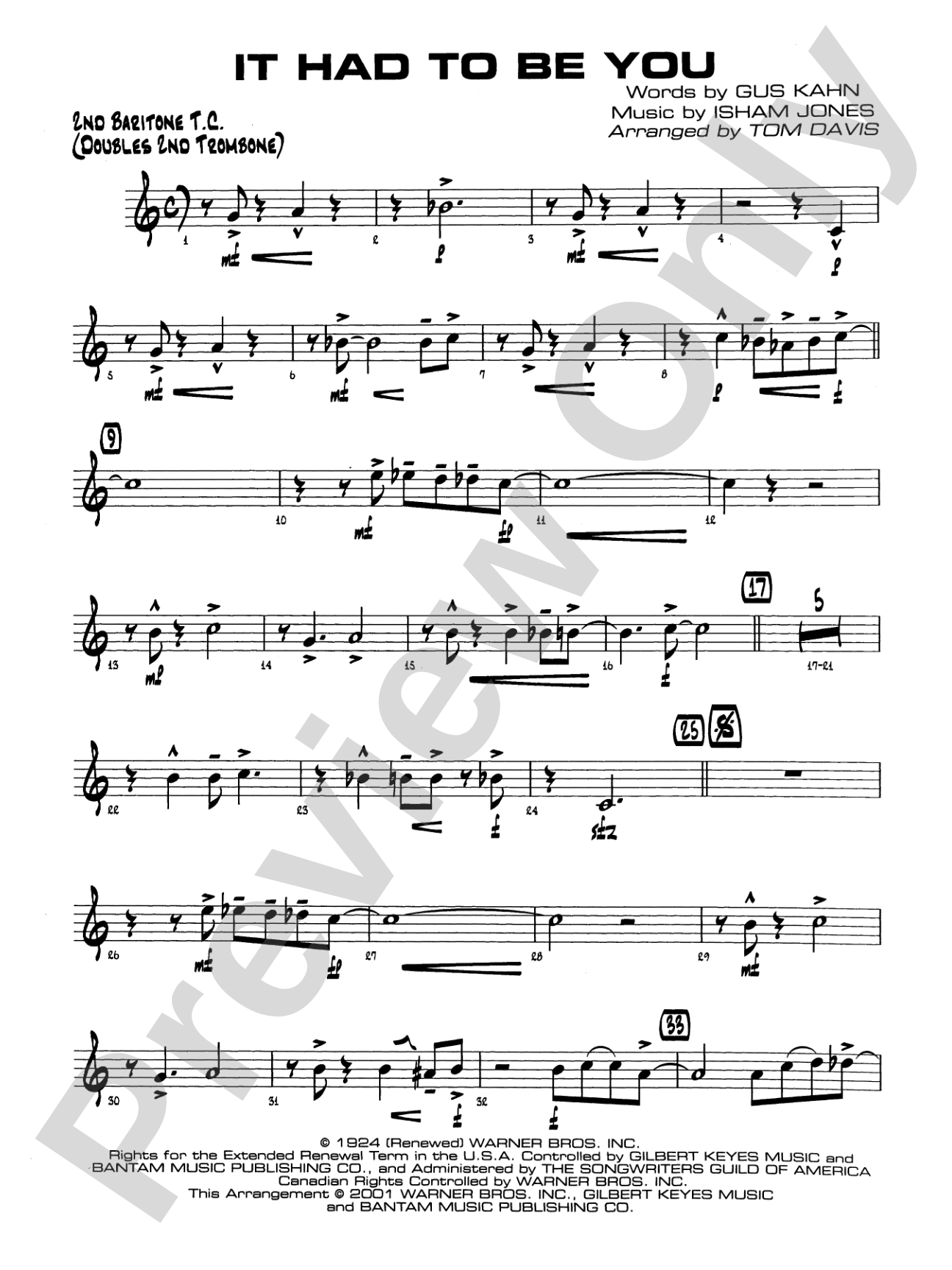 It Had to Be You: 2nd Baritone T.C.