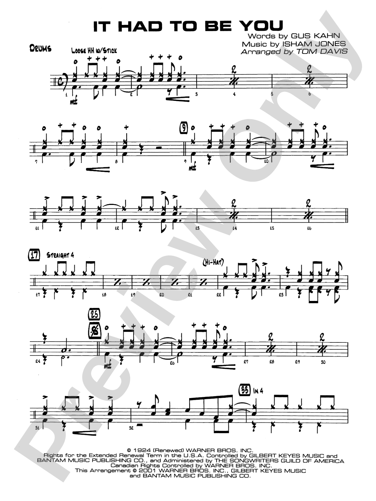 It Had to Be You: Drums