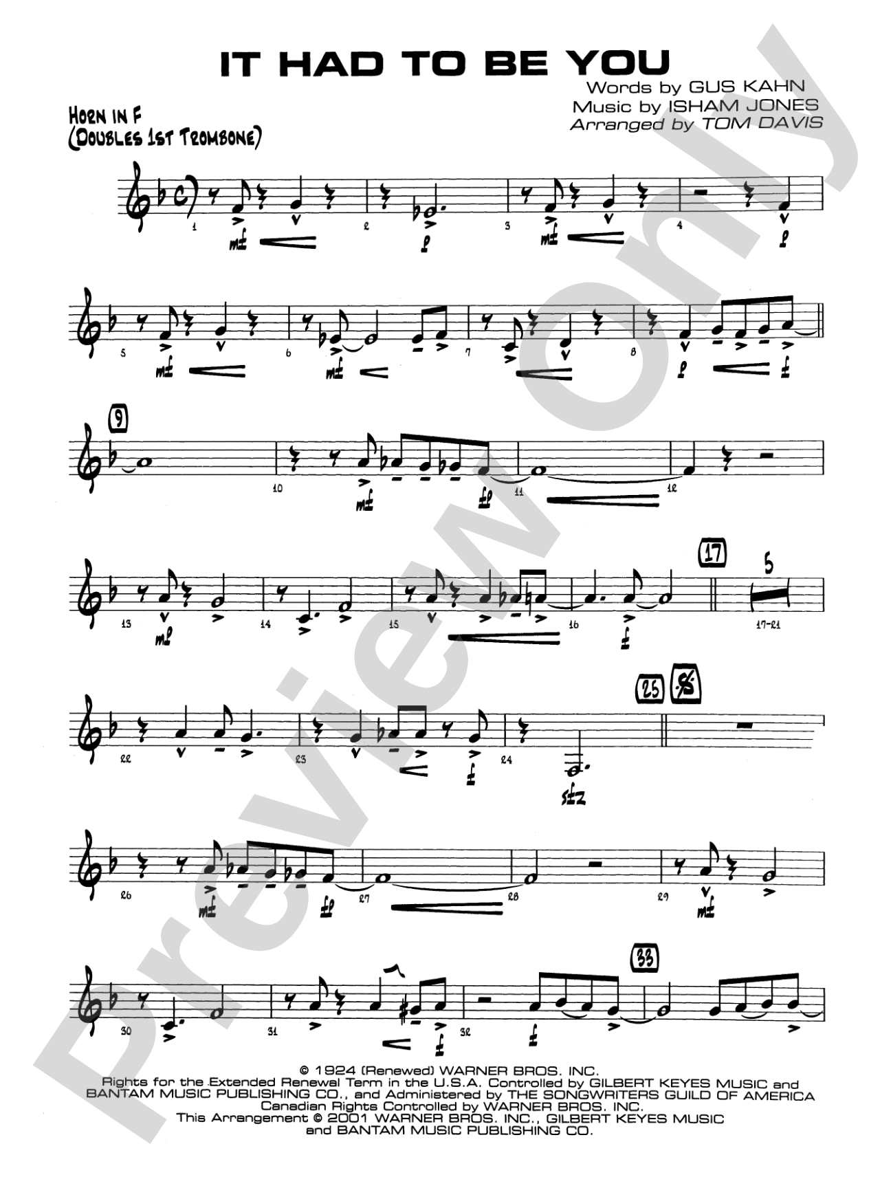 It Had to Be You: 1st F Horn