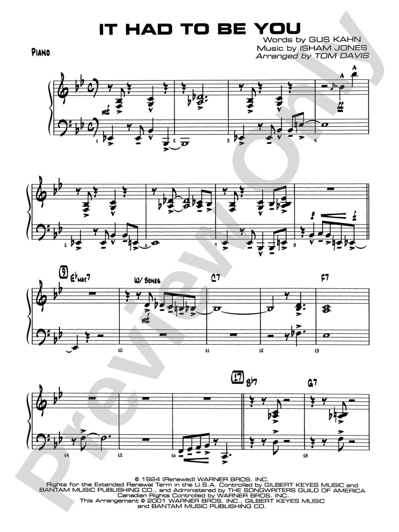 It Had to Be You: Piano Accompaniment