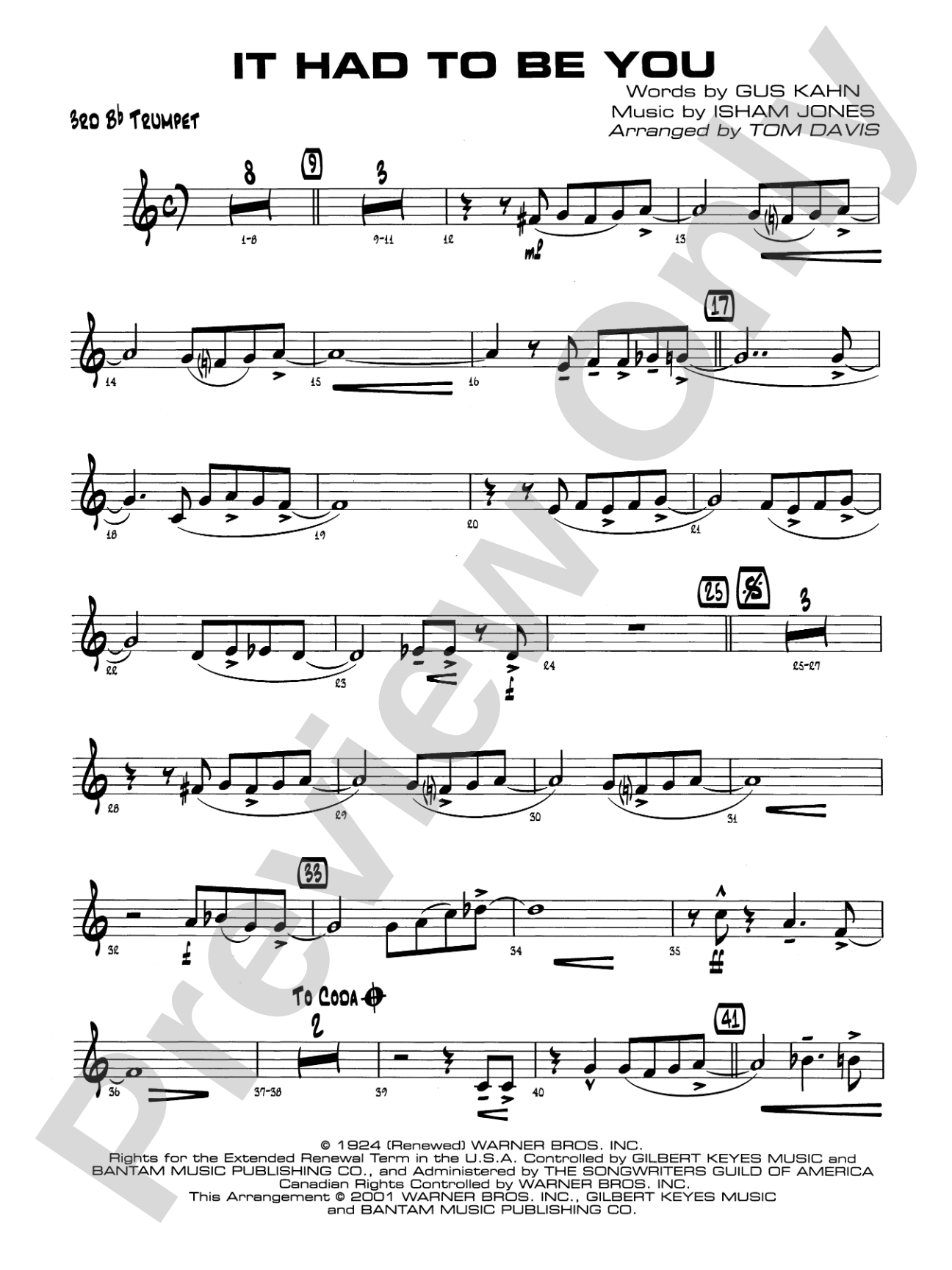 It Had to Be You: 3rd B-flat Trumpet