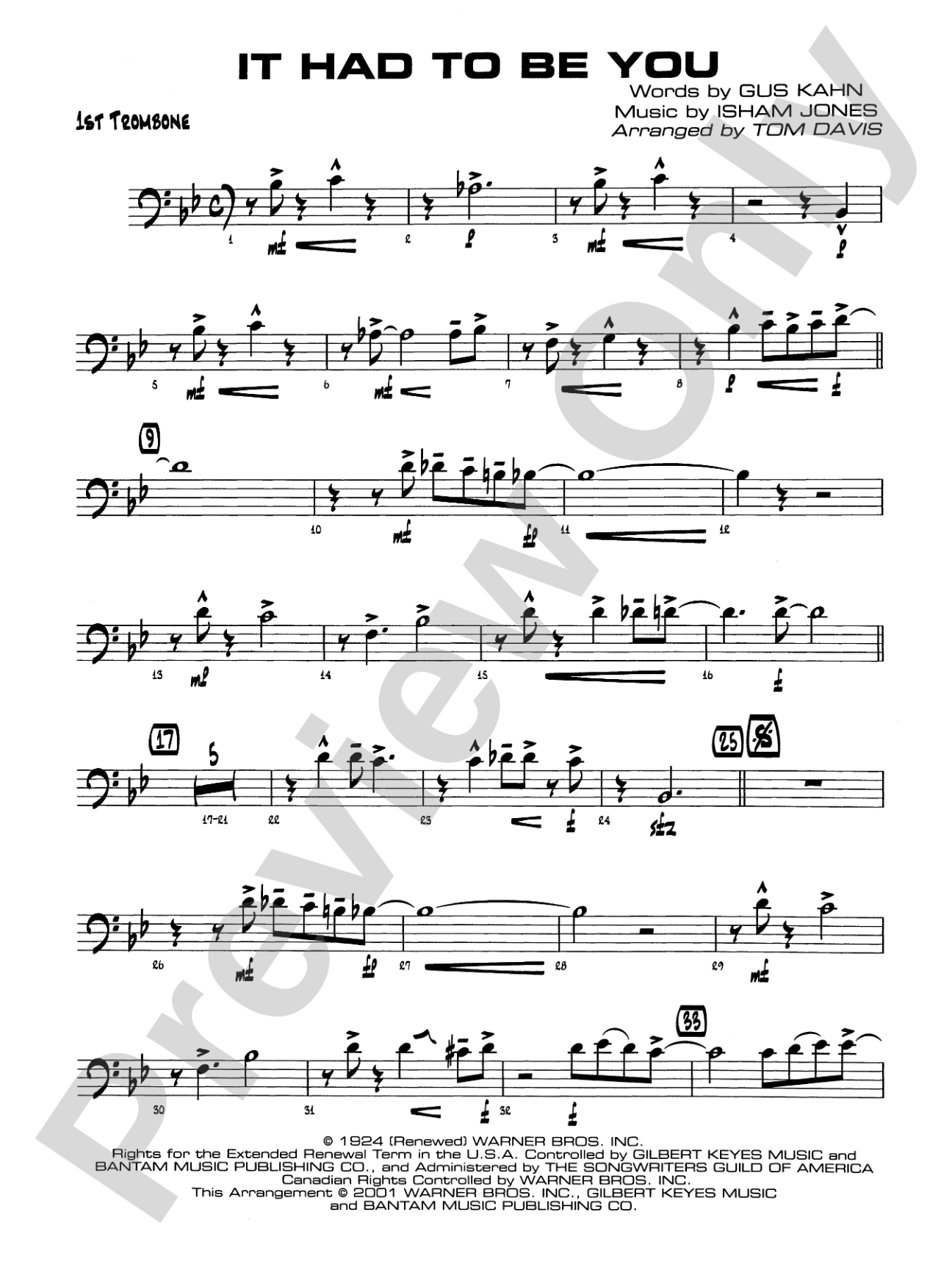 It Had to Be You: 1st Trombone