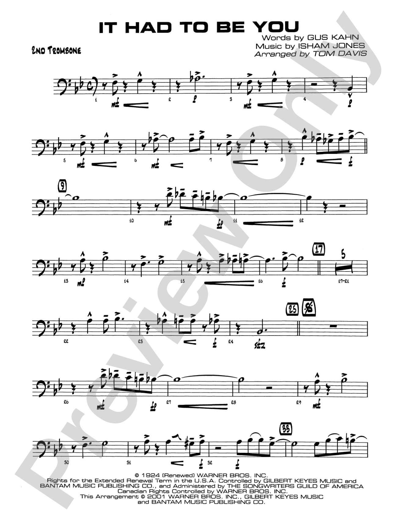 It Had to Be You: 2nd Trombone