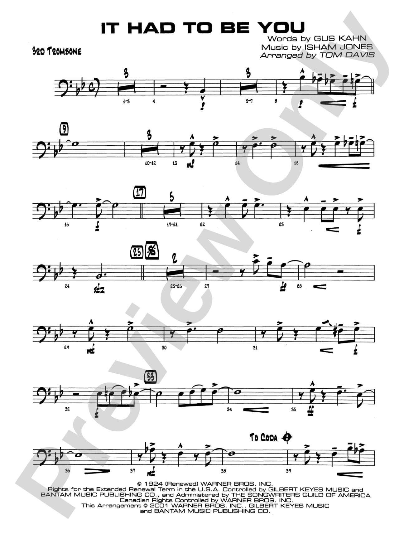 It Had to Be You: 3rd Trombone