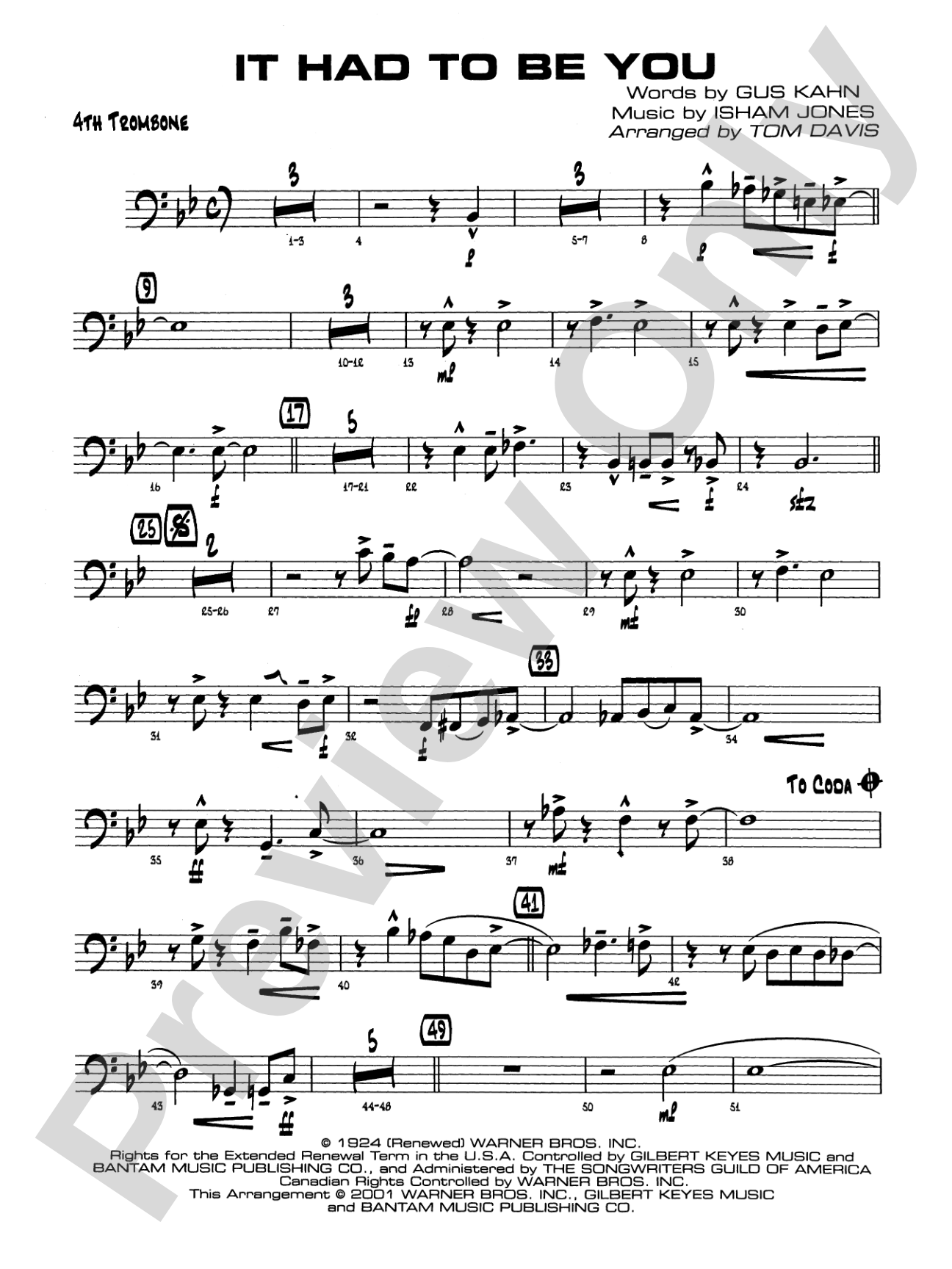 It Had to Be You: 4th Trombone
