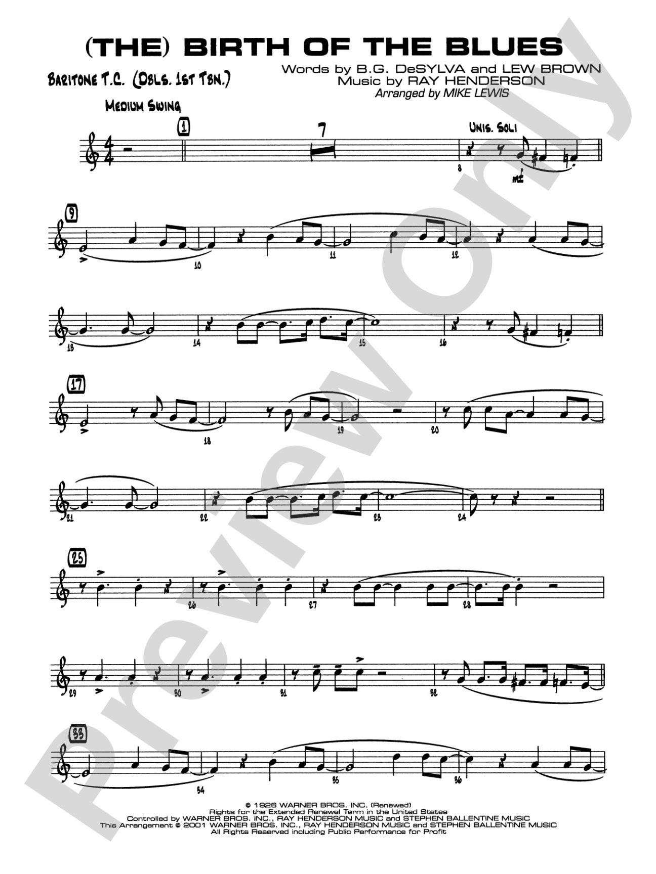(The) Birth of the Blues: Baritone T.C.