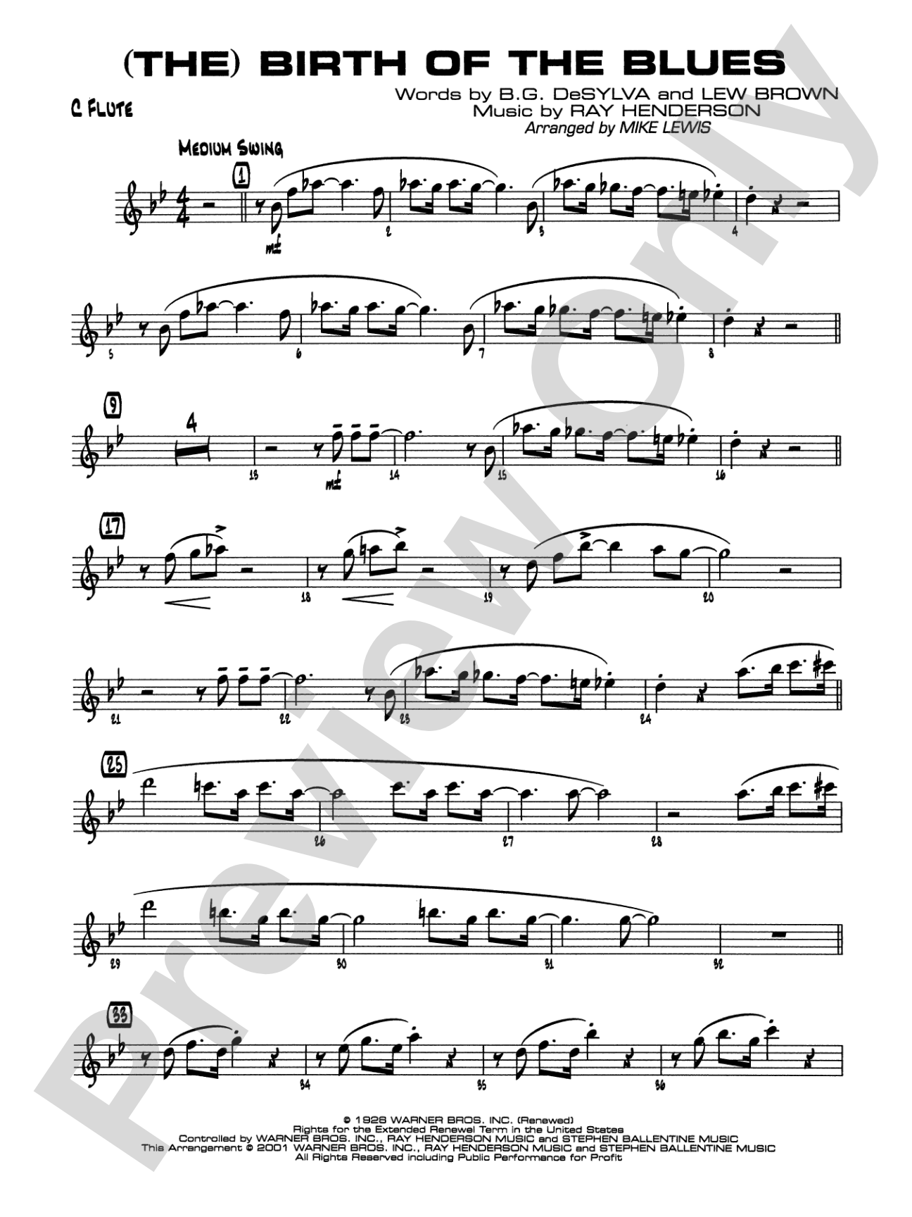 (The) Birth of the Blues: Flute