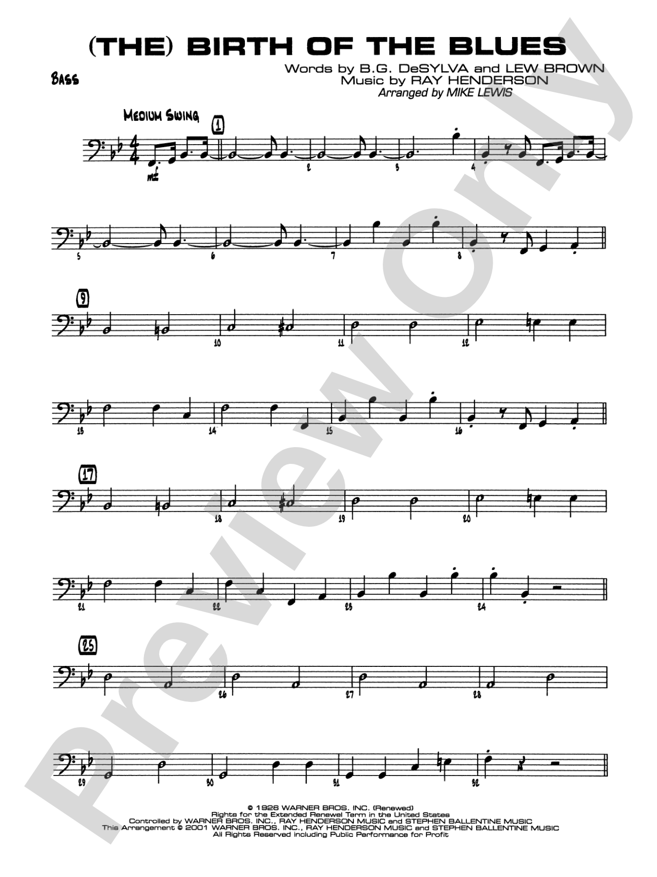 (The) Birth of the Blues: String Bass