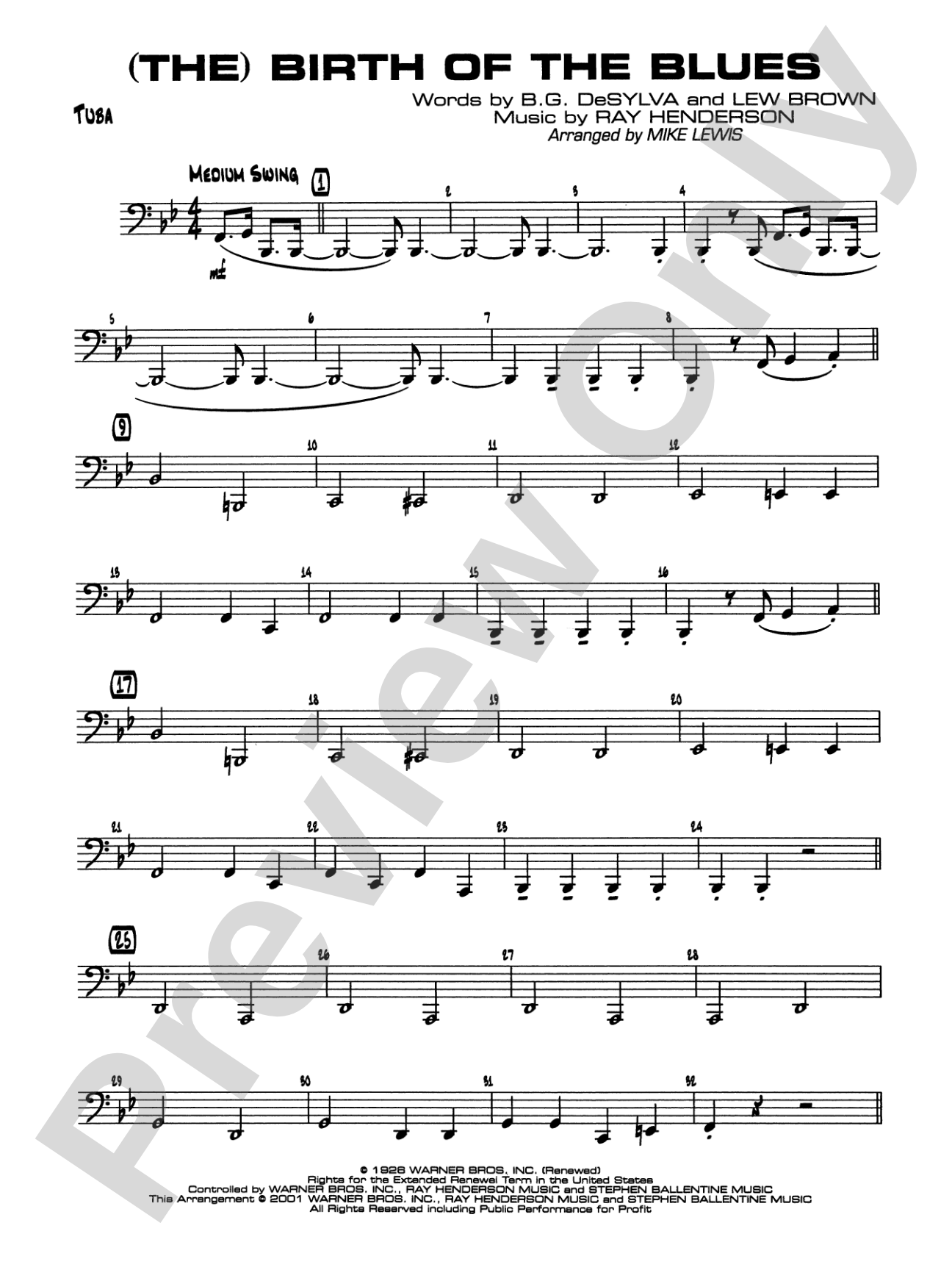(The) Birth of the Blues: Tuba