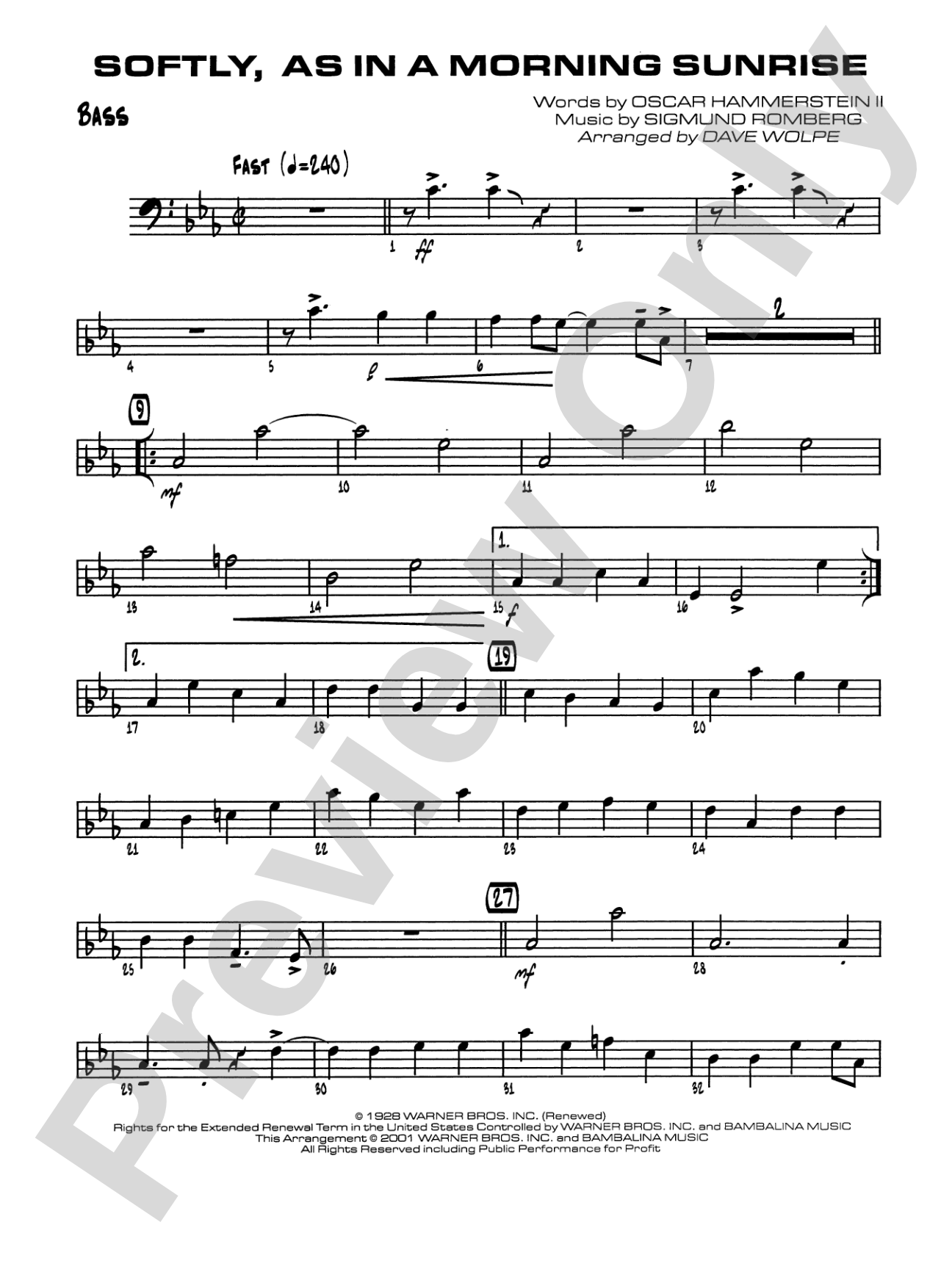 Softly, As in a Morning Sunrise: String Bass