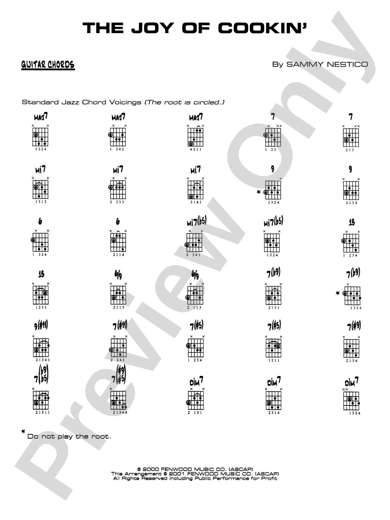 The Joy of Cookin': Guitar Chords
