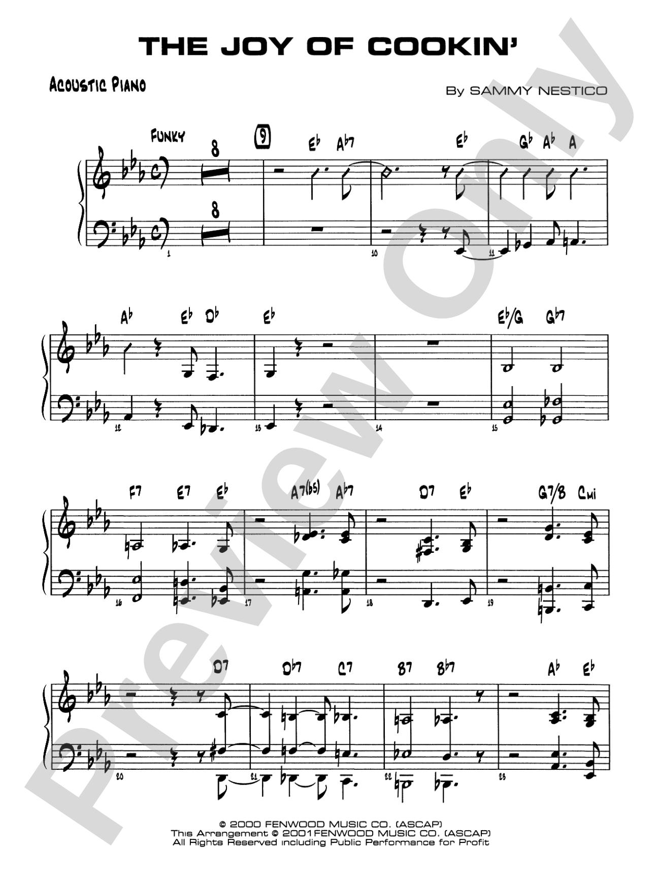 The Joy of Cookin': Piano Accompaniment