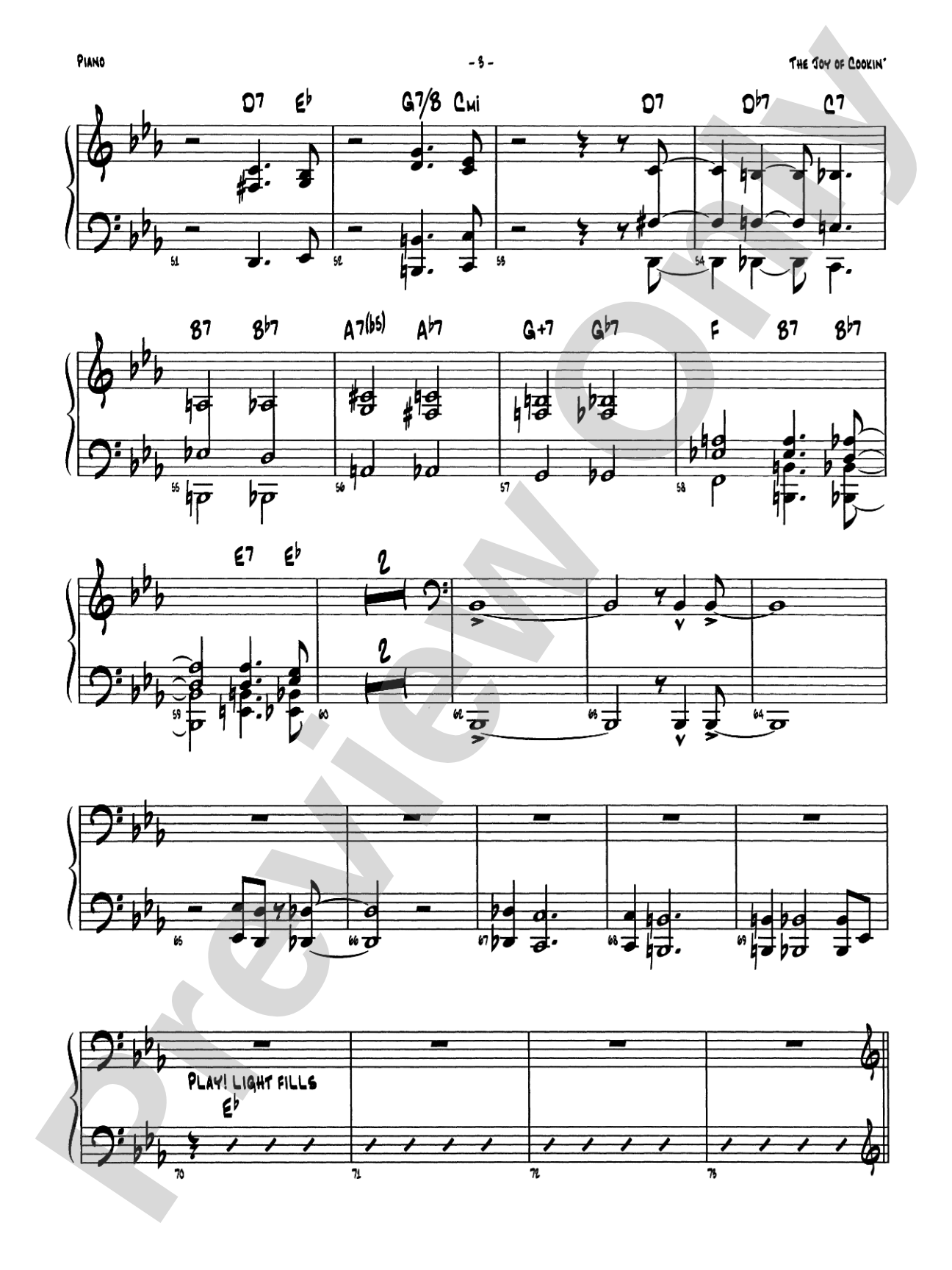The Joy of Cookin': Piano Accompaniment
