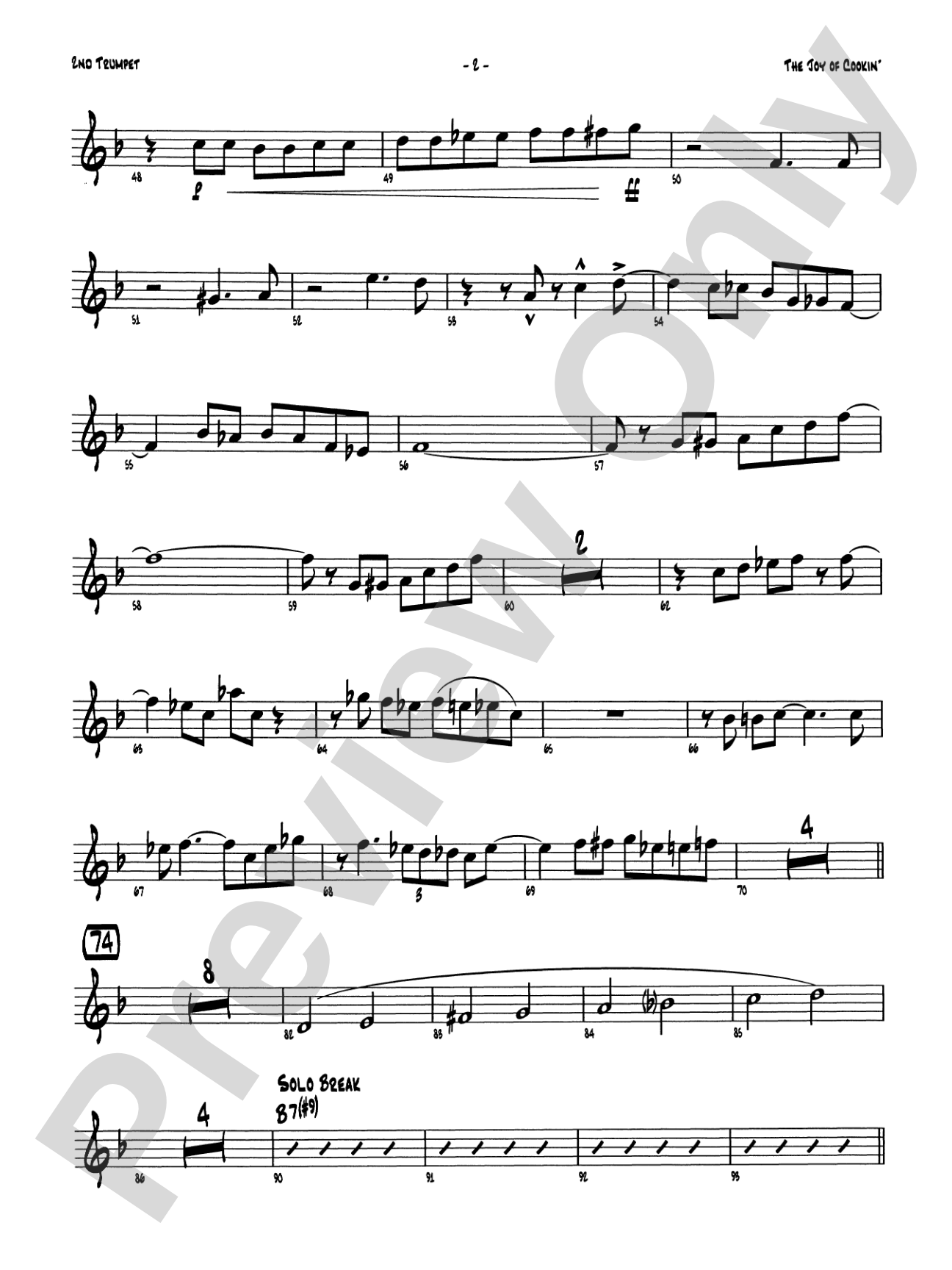 The Joy of Cookin': 2nd B-flat Trumpet