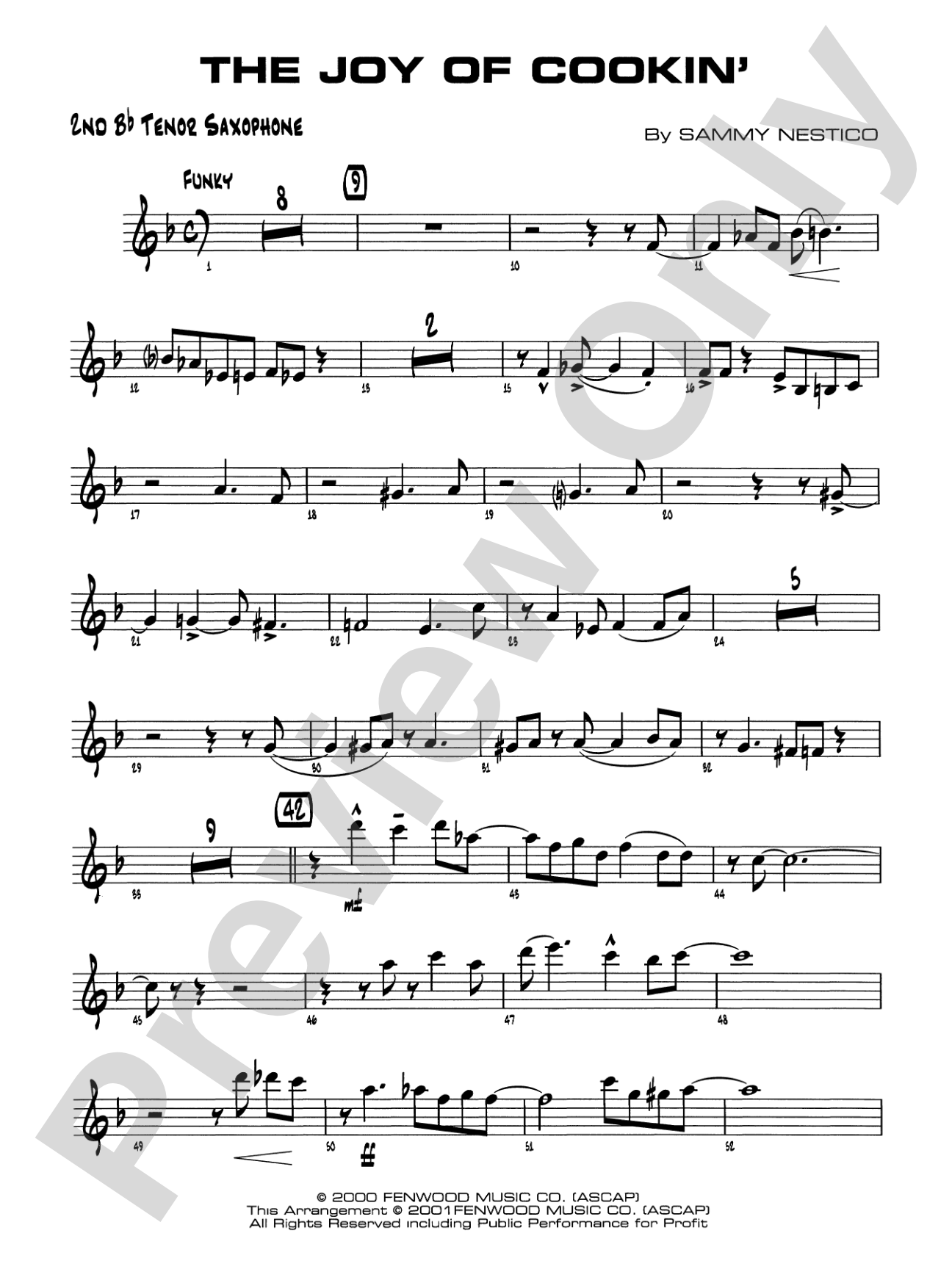 The Joy of Cookin': 2nd B-flat Tenor Saxophone