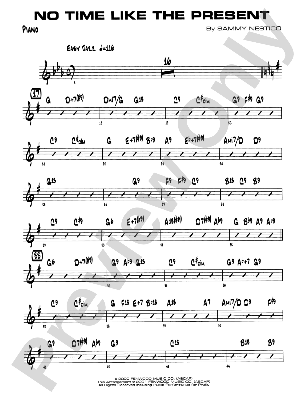 No Time Like the Present: Piano Accompaniment