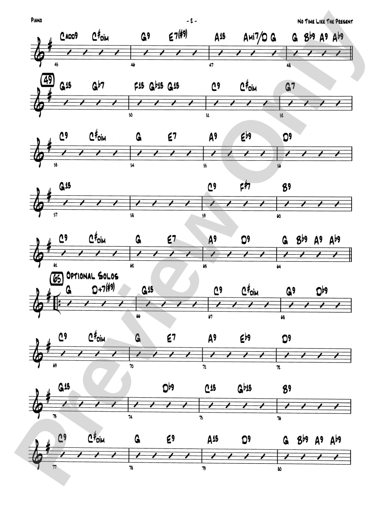 No Time Like the Present: Piano Accompaniment
