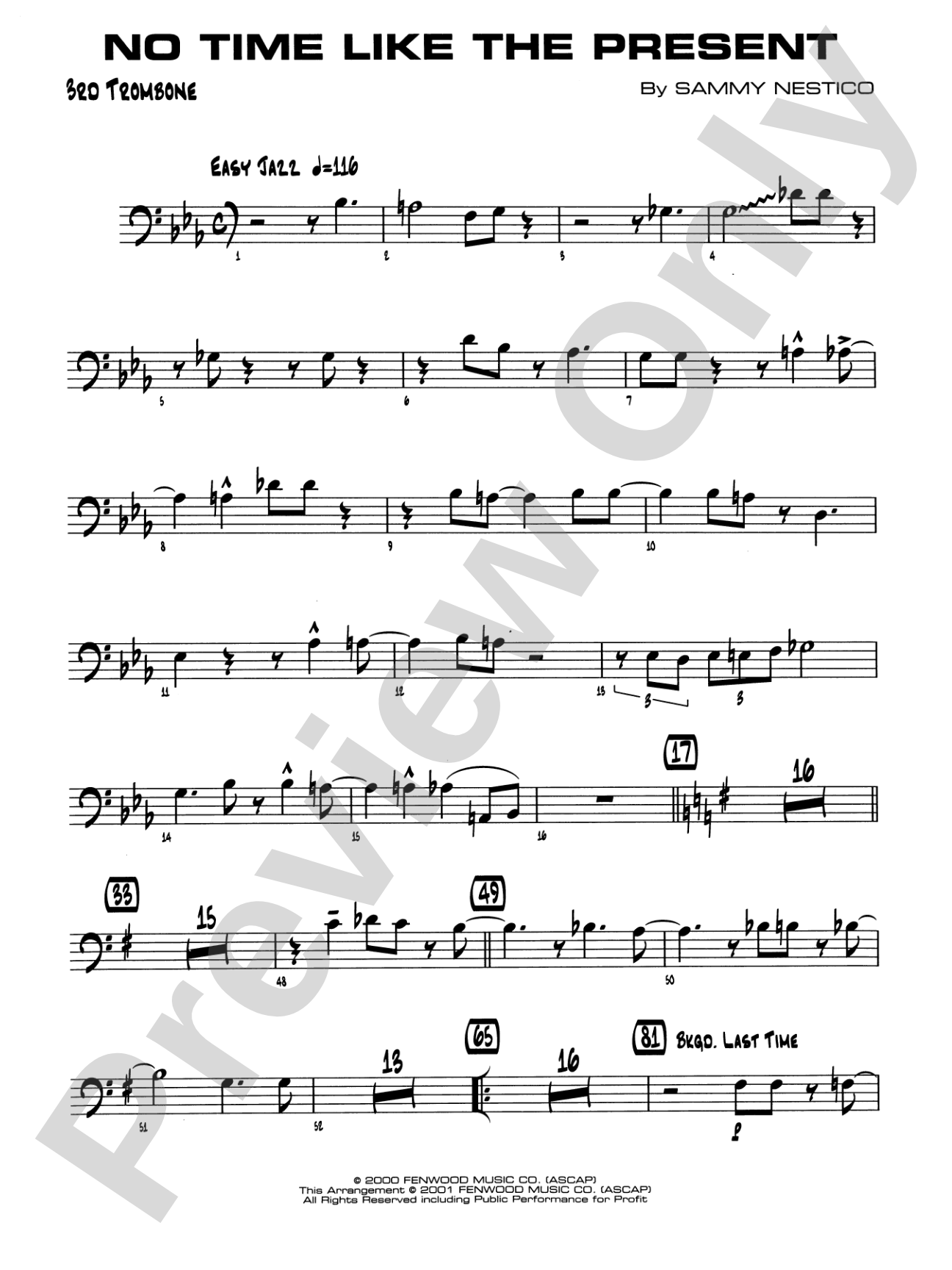 No Time Like the Present: 3rd Trombone
