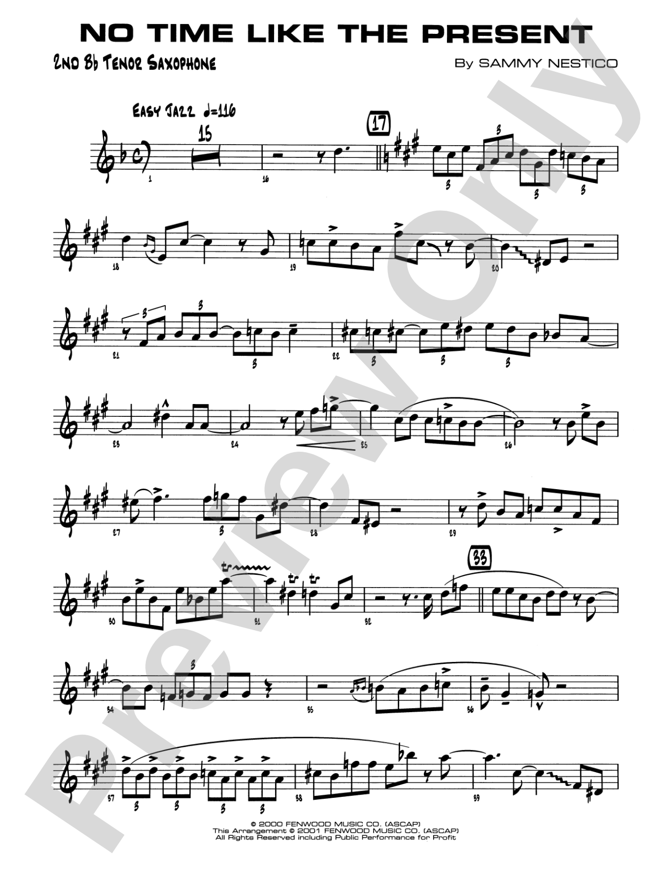 No Time Like the Present: 2nd B-flat Tenor Saxophone