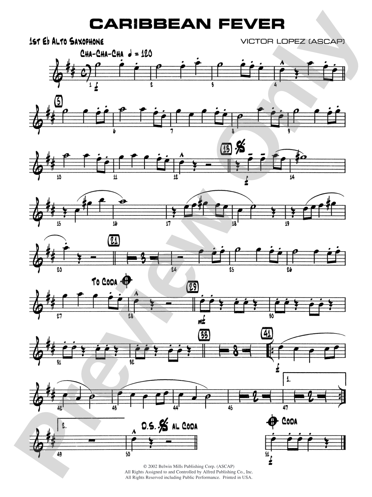 Caribbean Fever: E-flat Alto Saxophone